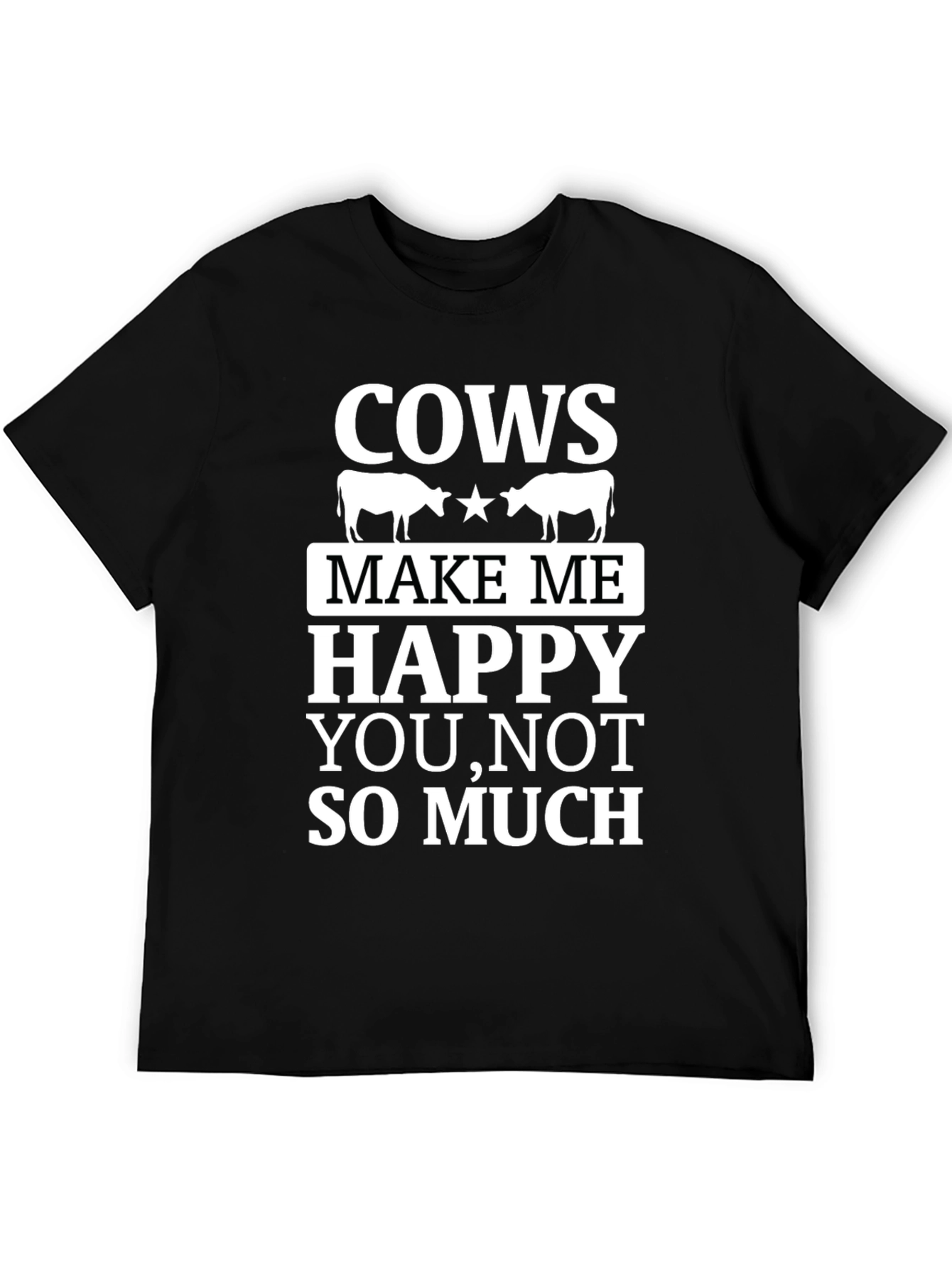 Black Cows Make Me Happy T-Shirt - Funny Novelty Tee view 5