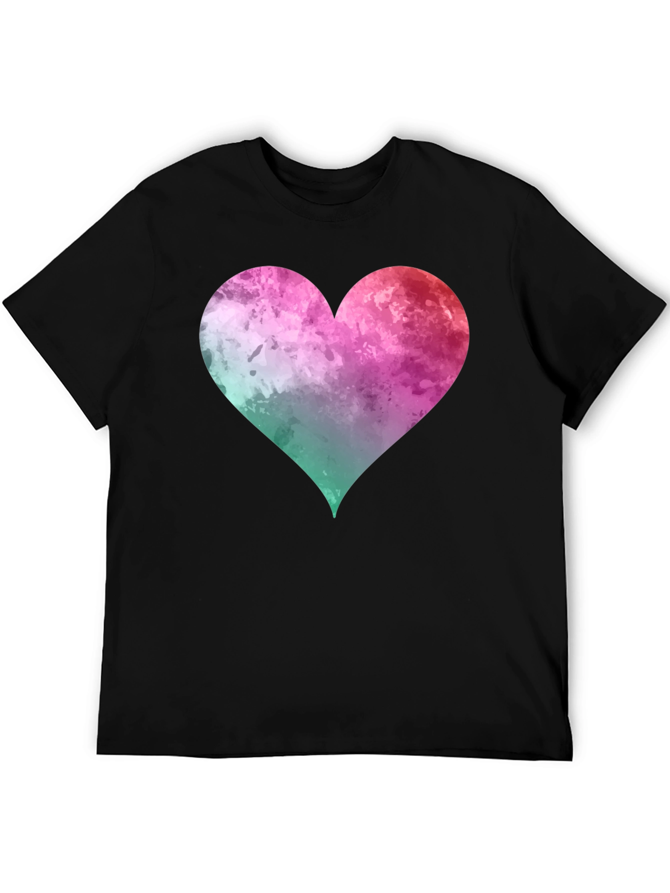 Black Watercolor Heart Graphic T-Shirt - Casual Style view 5