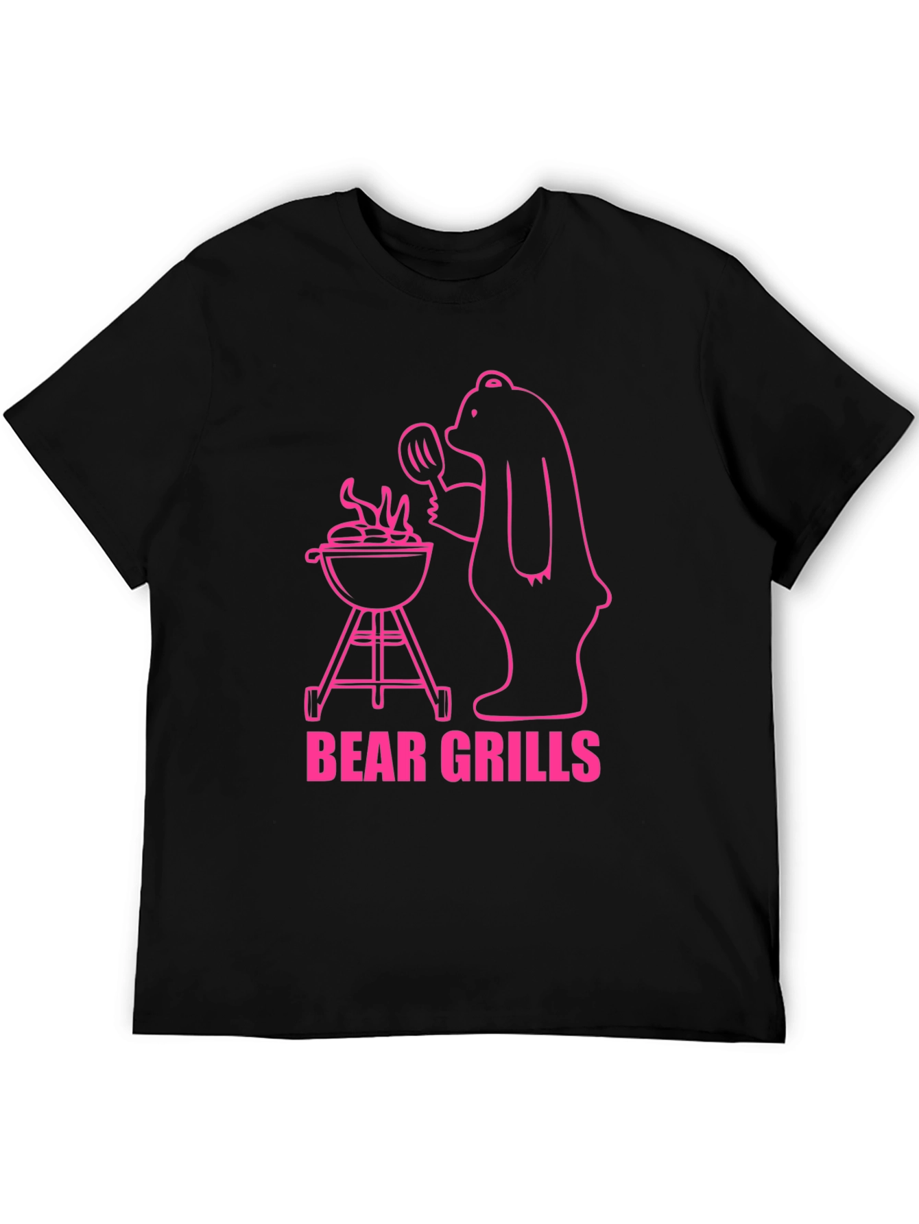 Black Bear Grills Graphic T-Shirt - Funny BBQ Bear view 5