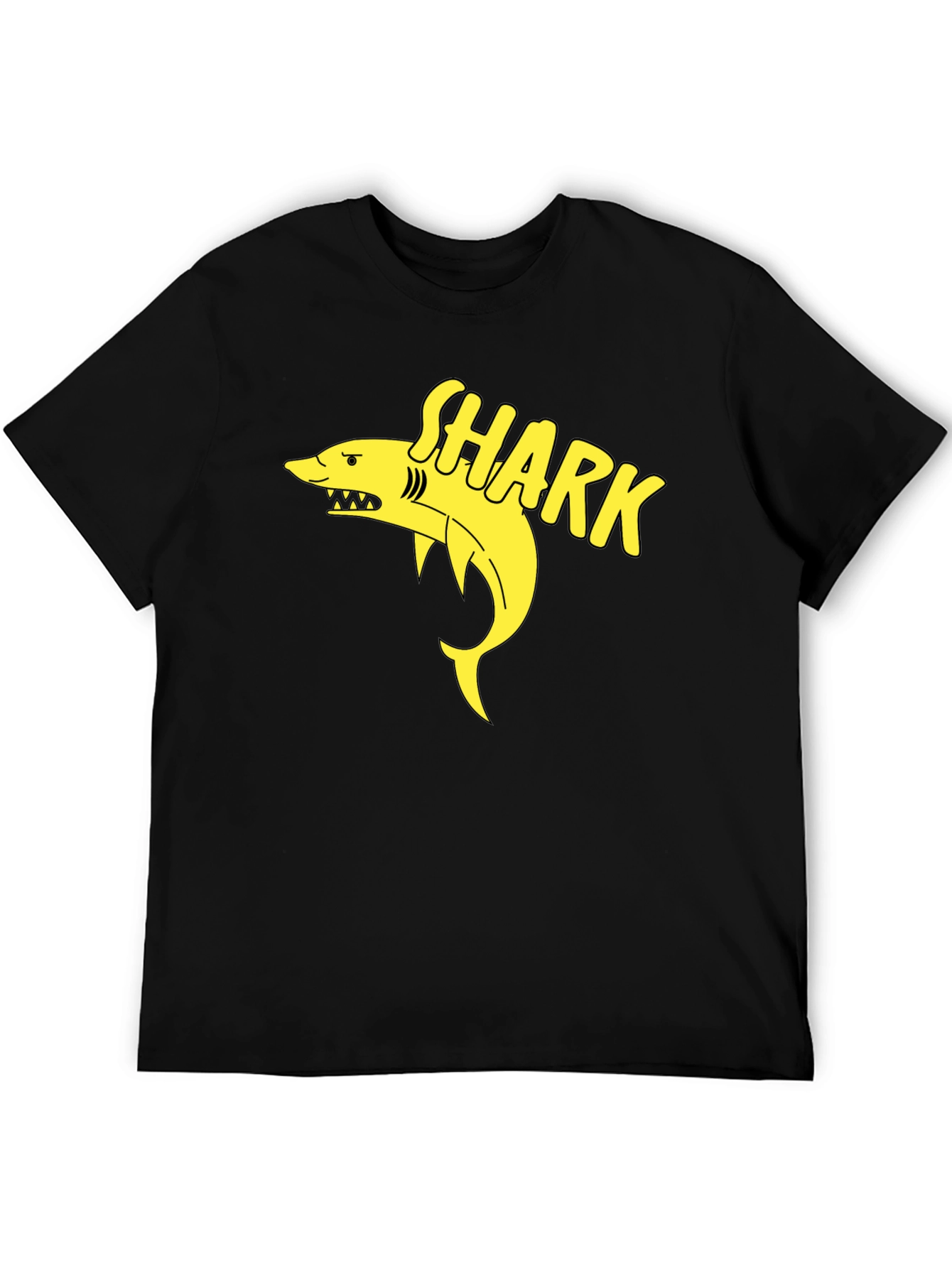 Black Shark Graphic Black T-Shirt - Casual Men's Tee view 5