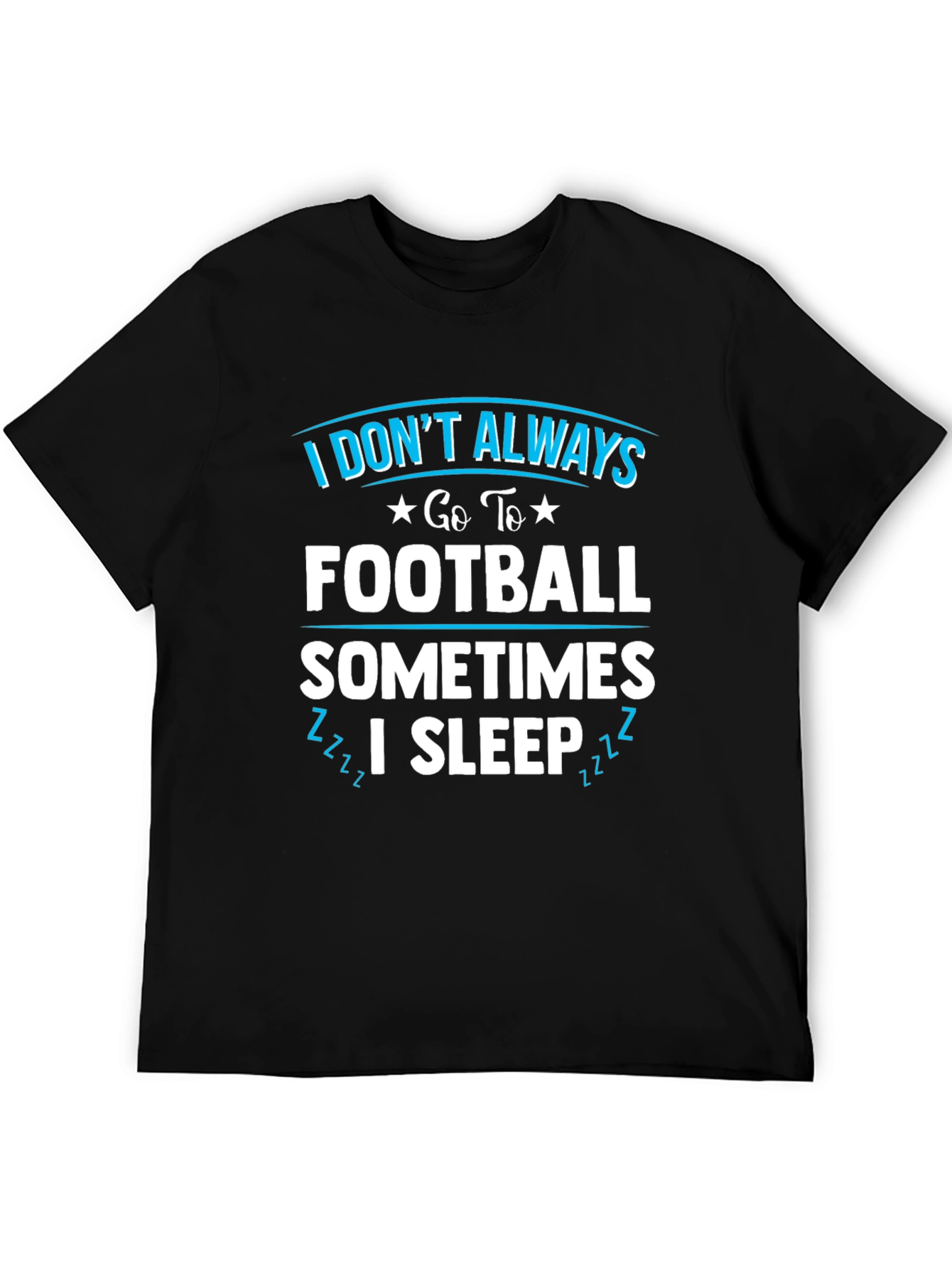 Black Funny Football Sleep T-Shirt view 5
