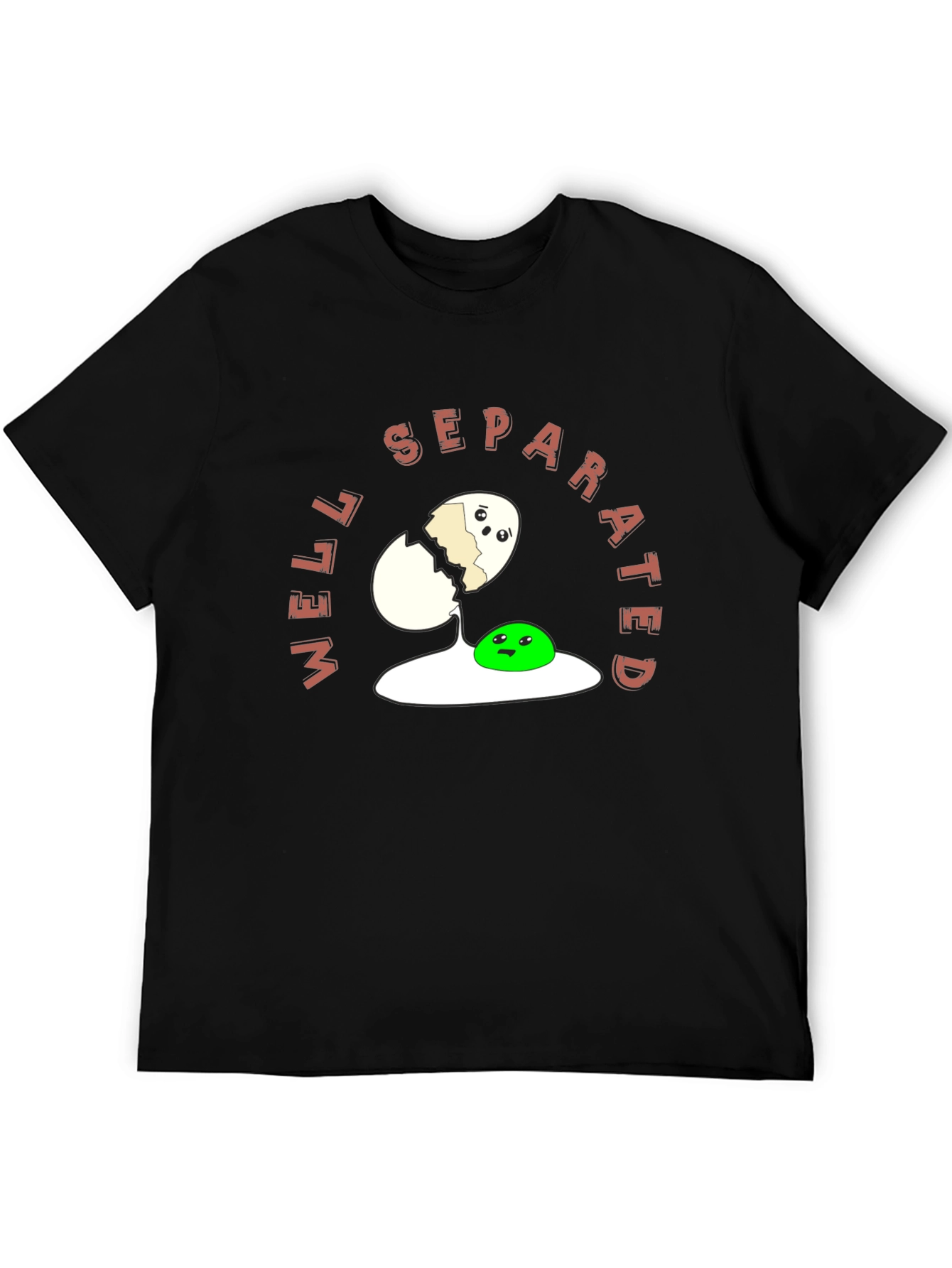 Black Well Separated Funny Egg T-Shirt view 5