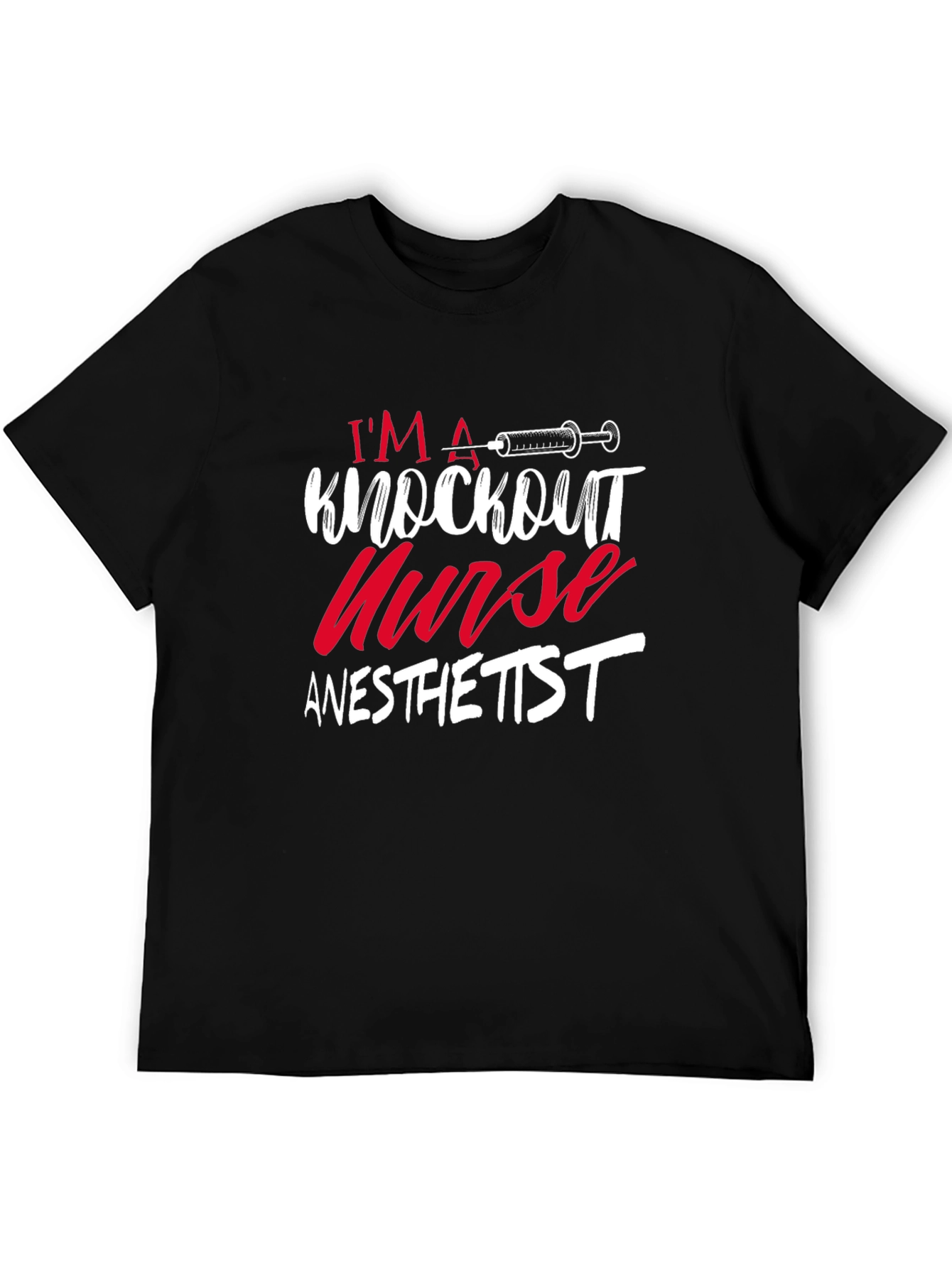 Black Knockout Nurse Anesthetist T-Shirt view 5