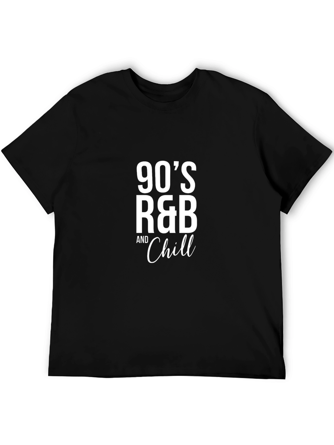 Black 90's R&B and Chill Black T-Shirt view 5