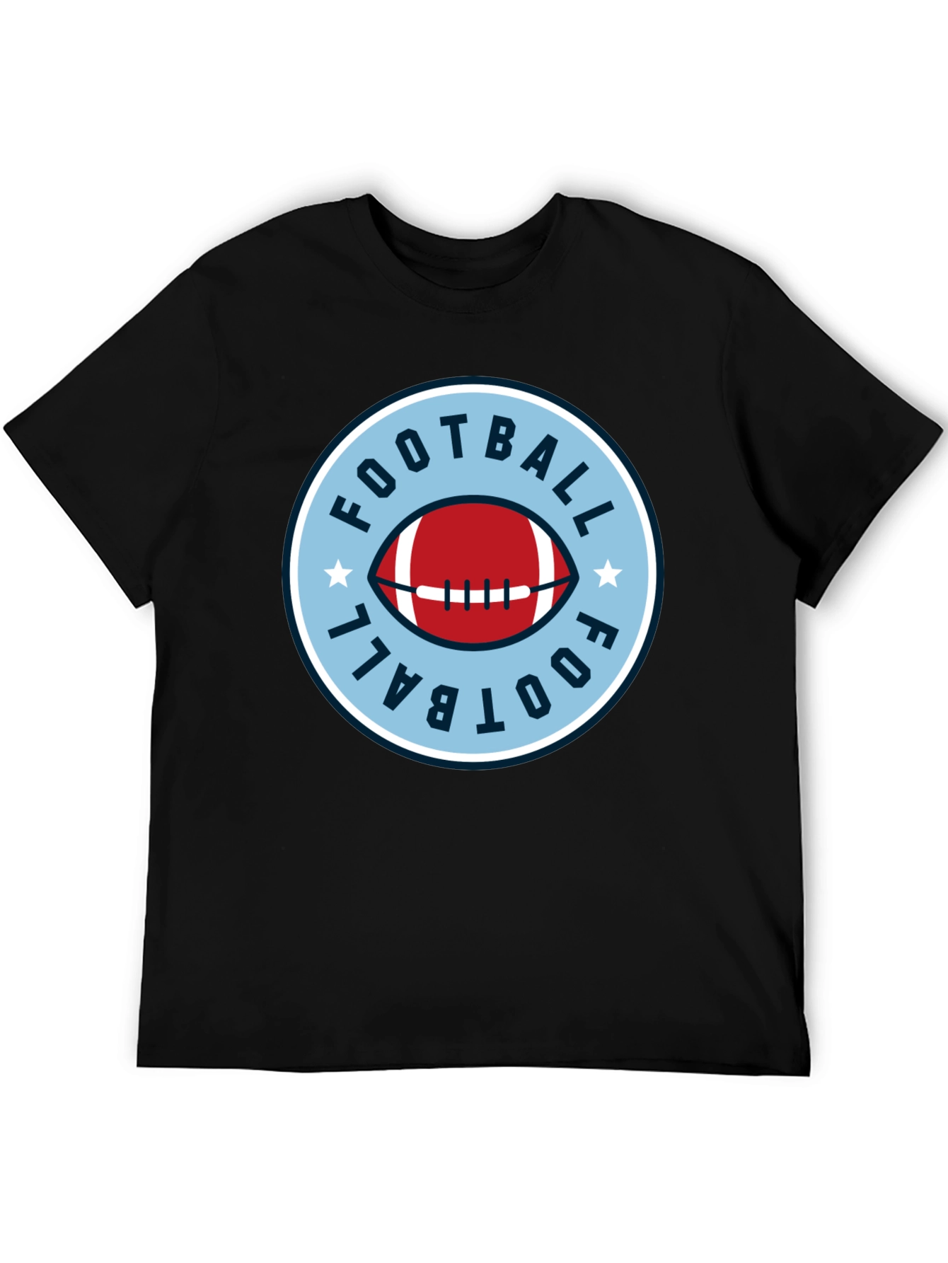 Black Football Graphic Tee - Classic Style view 5