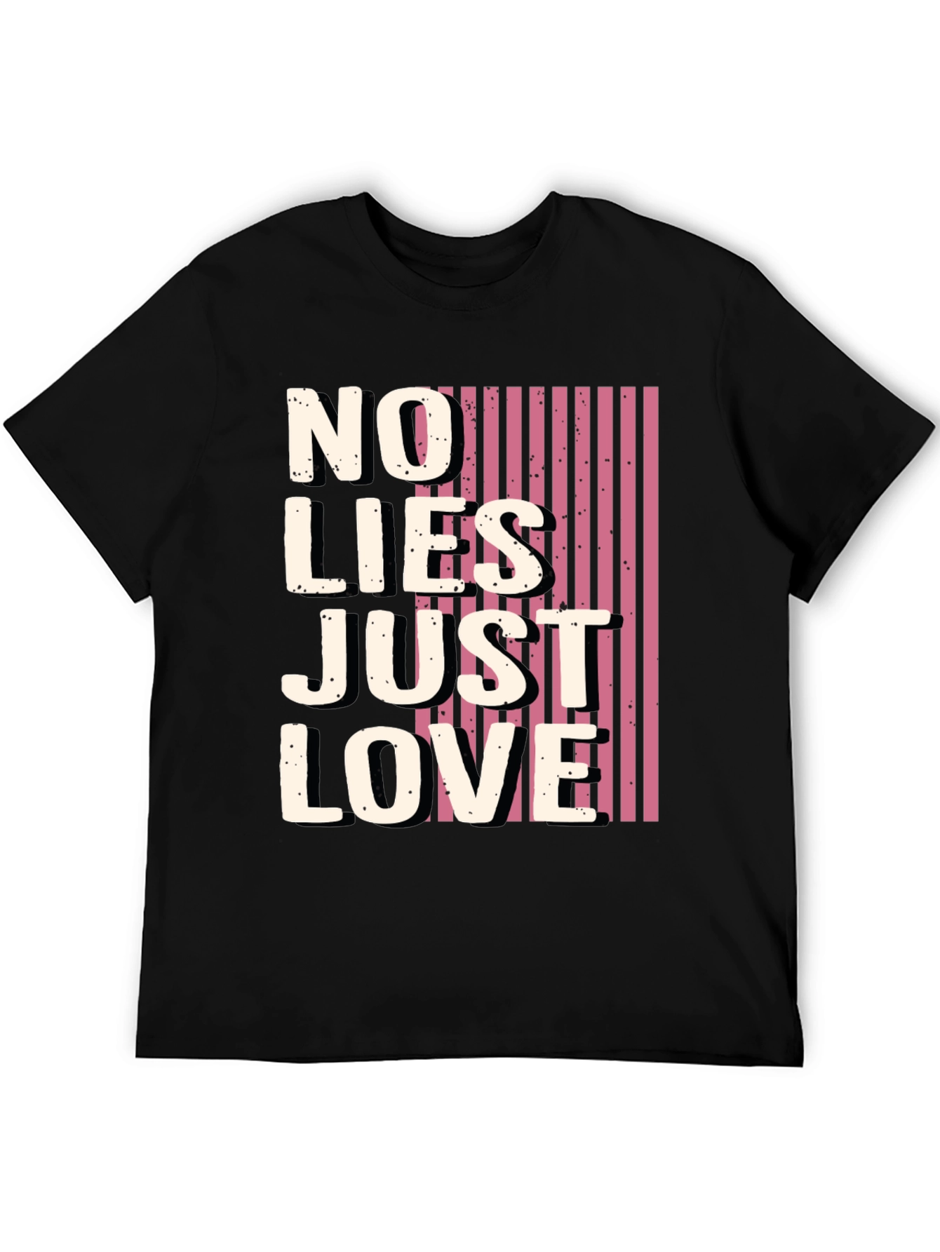 Black No Lies Just Love Graphic Tee - Black view 5