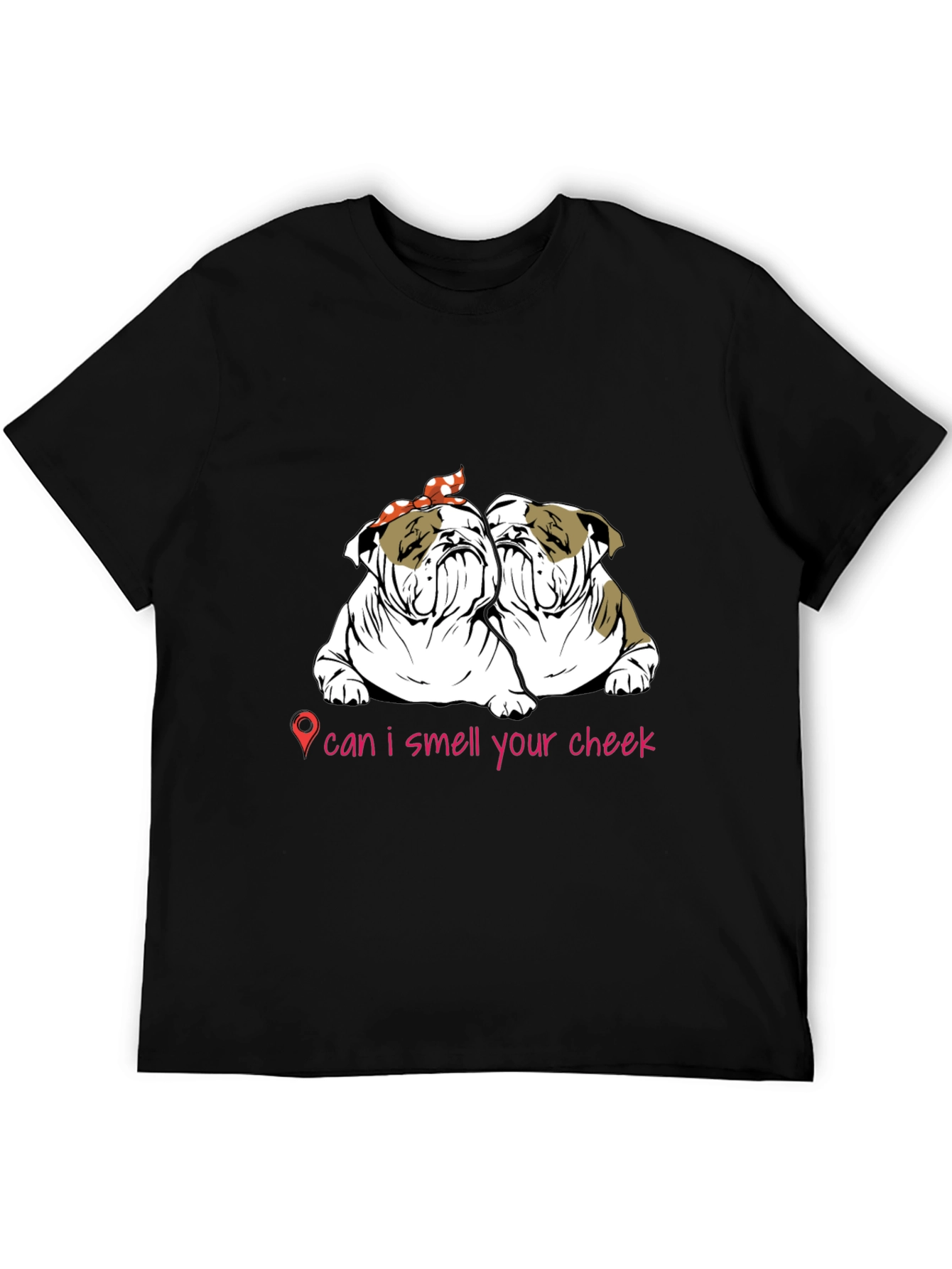 Black Bulldog Cheek Sniff T-Shirt: Cute Pet Lover Tee view 5