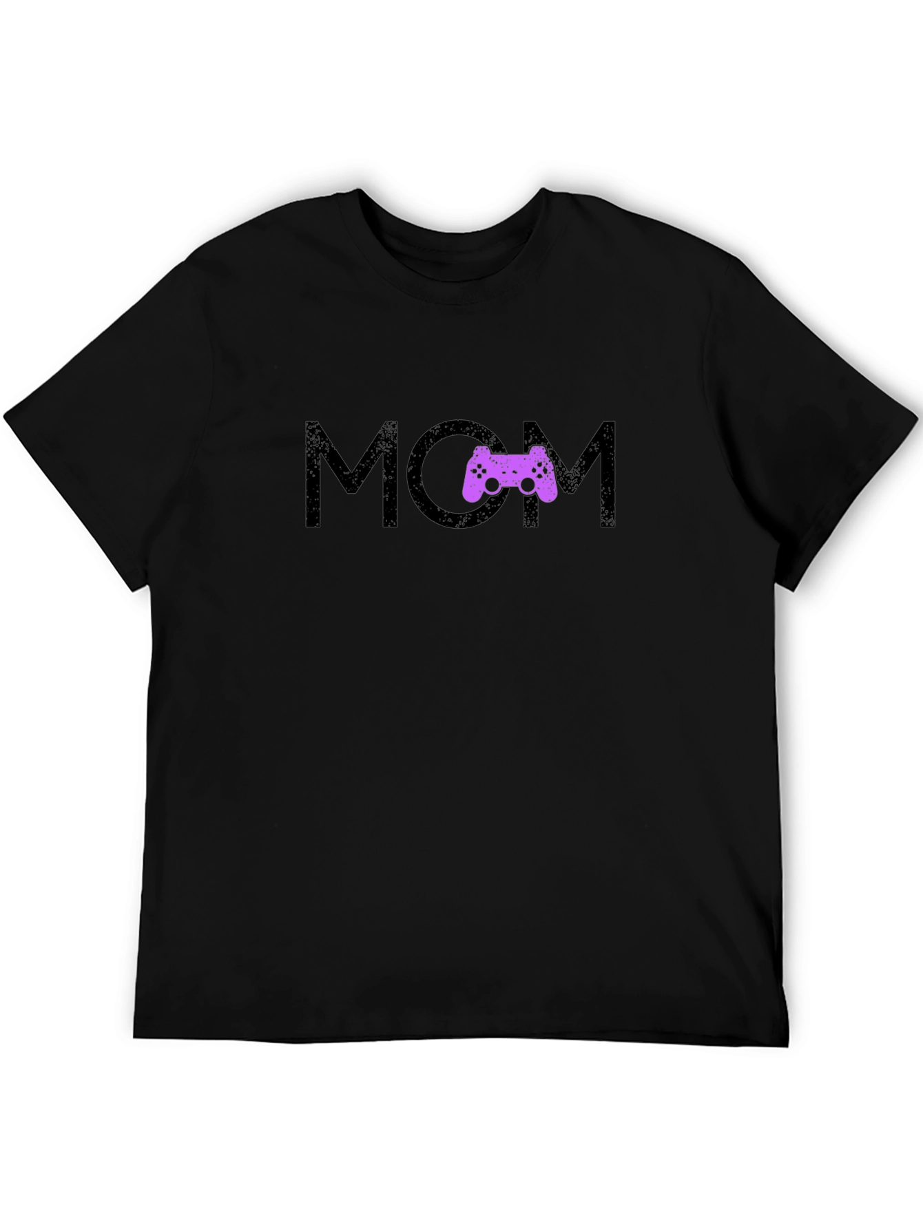 Black Gamer Mom T-Shirt - Black Crew Neck view 5