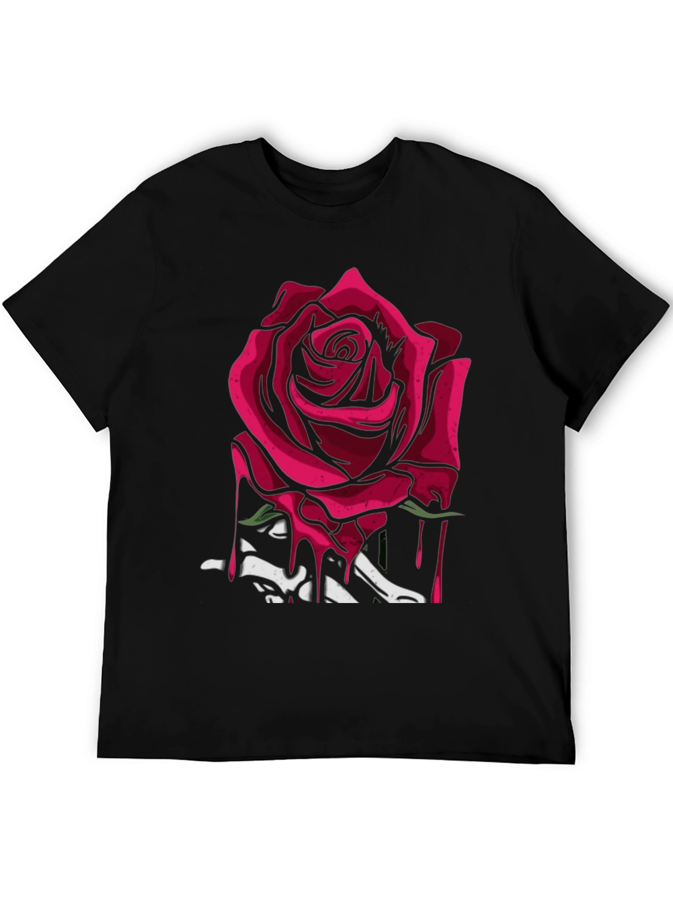 Black Rose & Bones Graphic Tee - Modern Edgy Style view 5