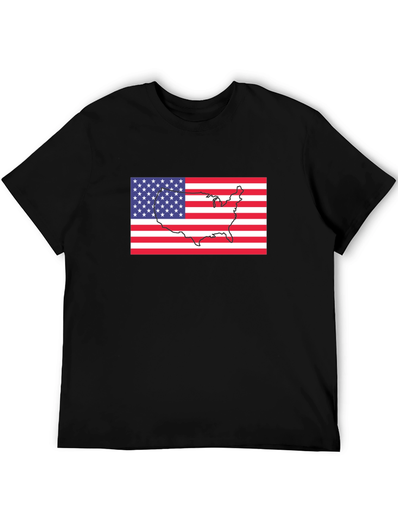 USA Flag Outline T-Shirt - 5