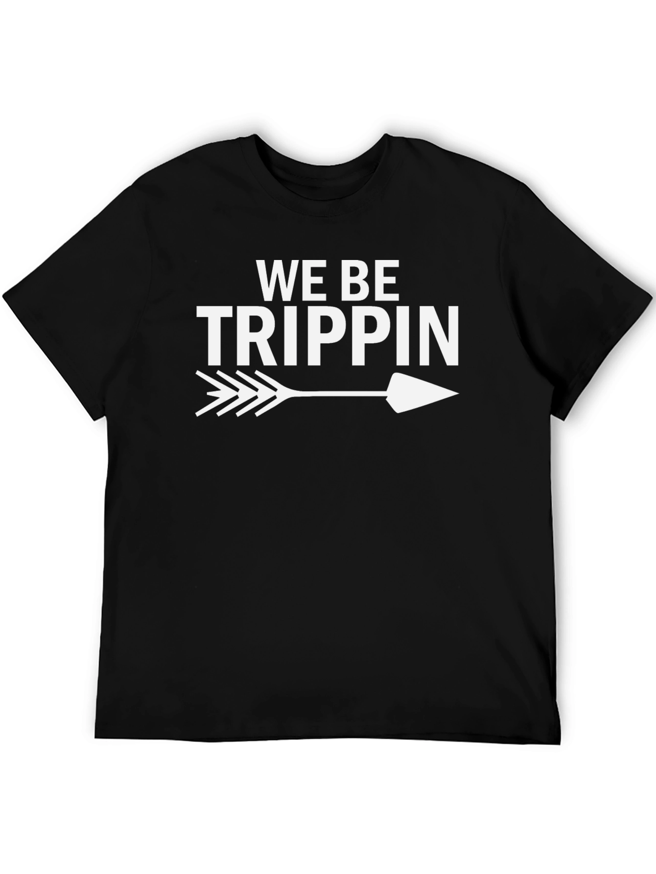 Black We Be Trippin' Arrow Graphic Tee - Black Casual Shirt view 5