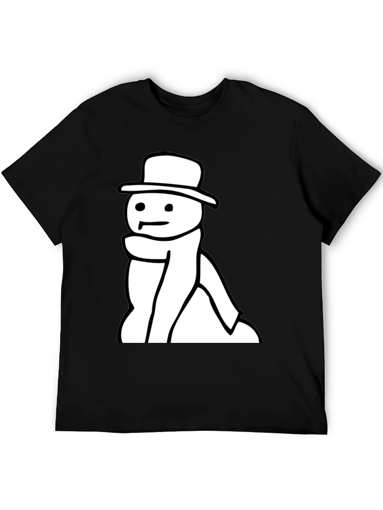 Black Black T-Shirt with Snowman Graphic view 5