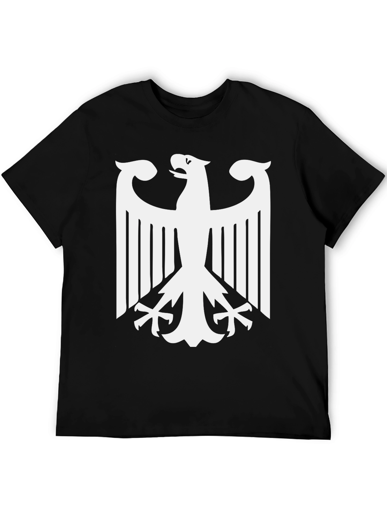 Black Black T-Shirt with White German Eagle Graphic view 5