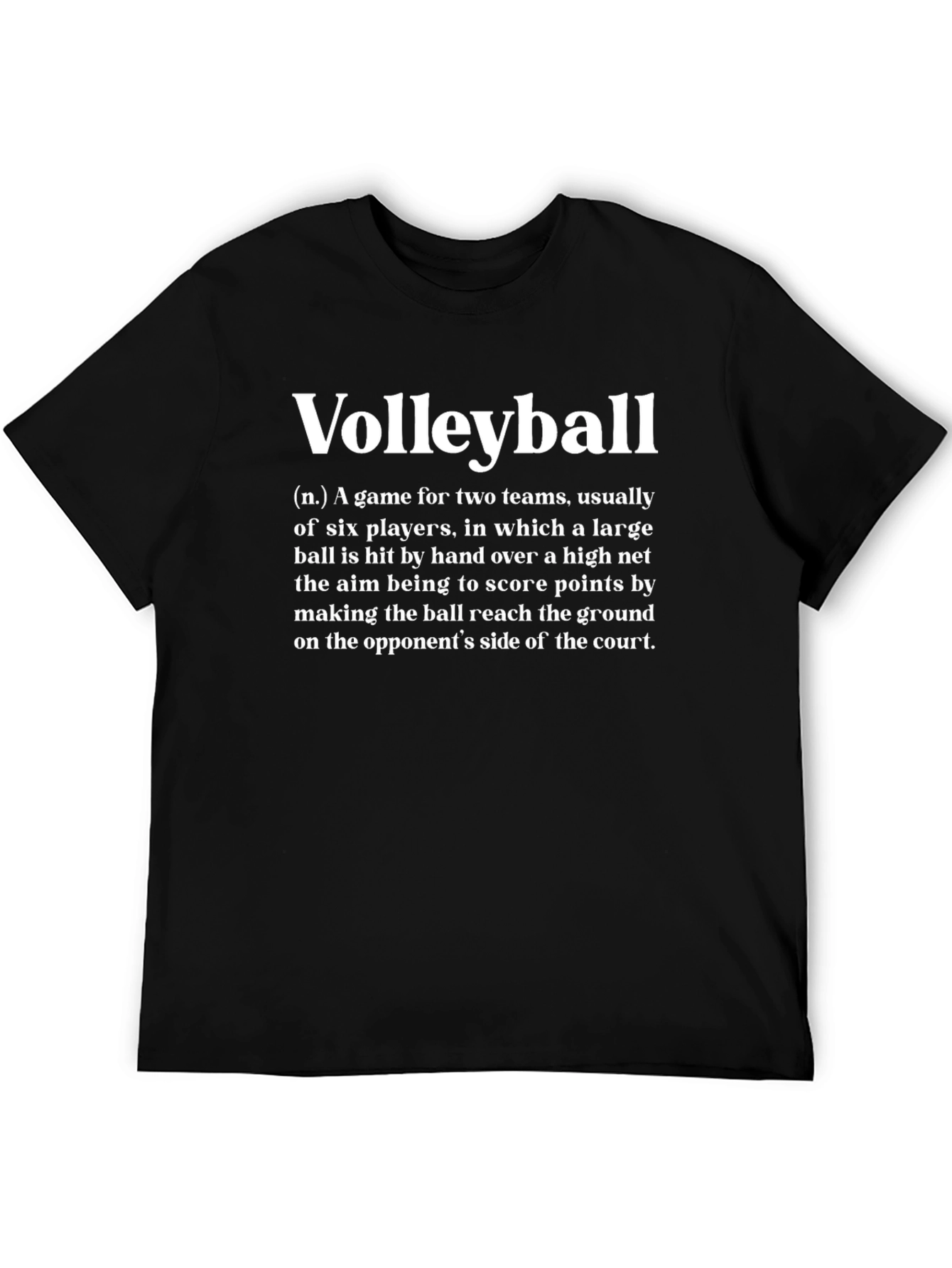 Black Volleyball Definition Graphic Tee - Sporty T-Shirt view 5