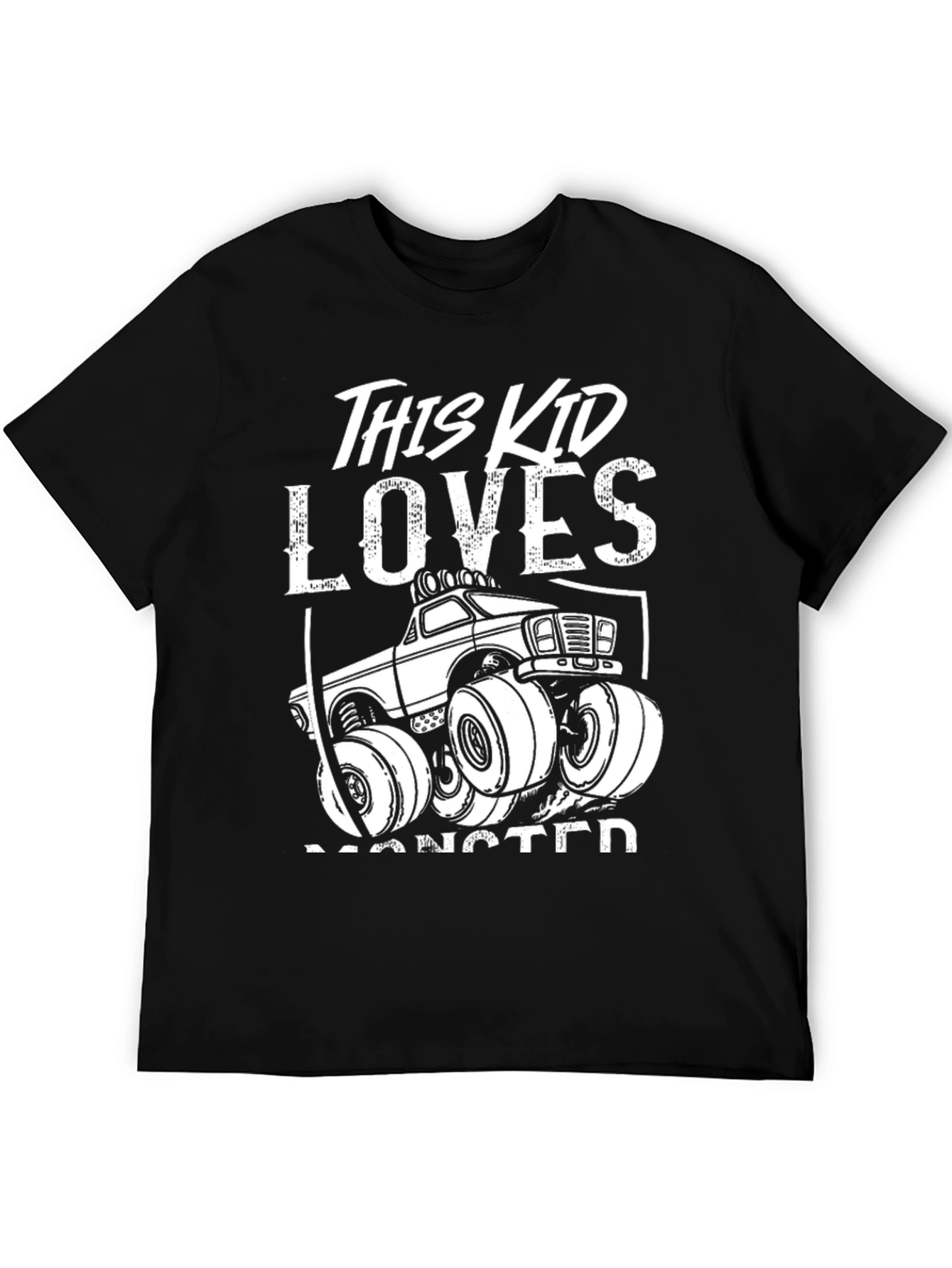 Black Monster Truck Kid's T-Shirt view 5