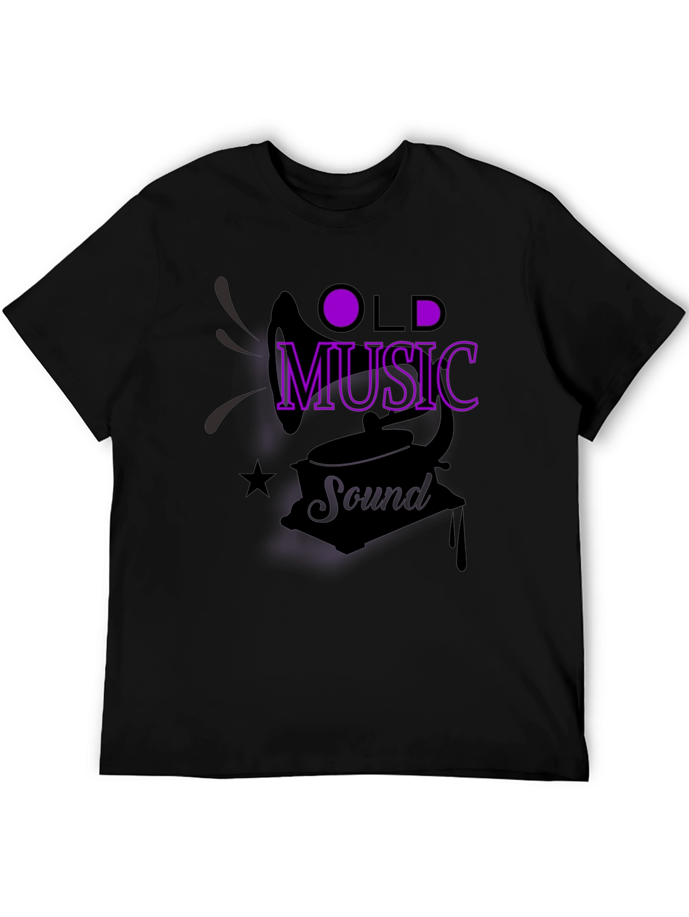 Black Vintage Music T-Shirt view 5