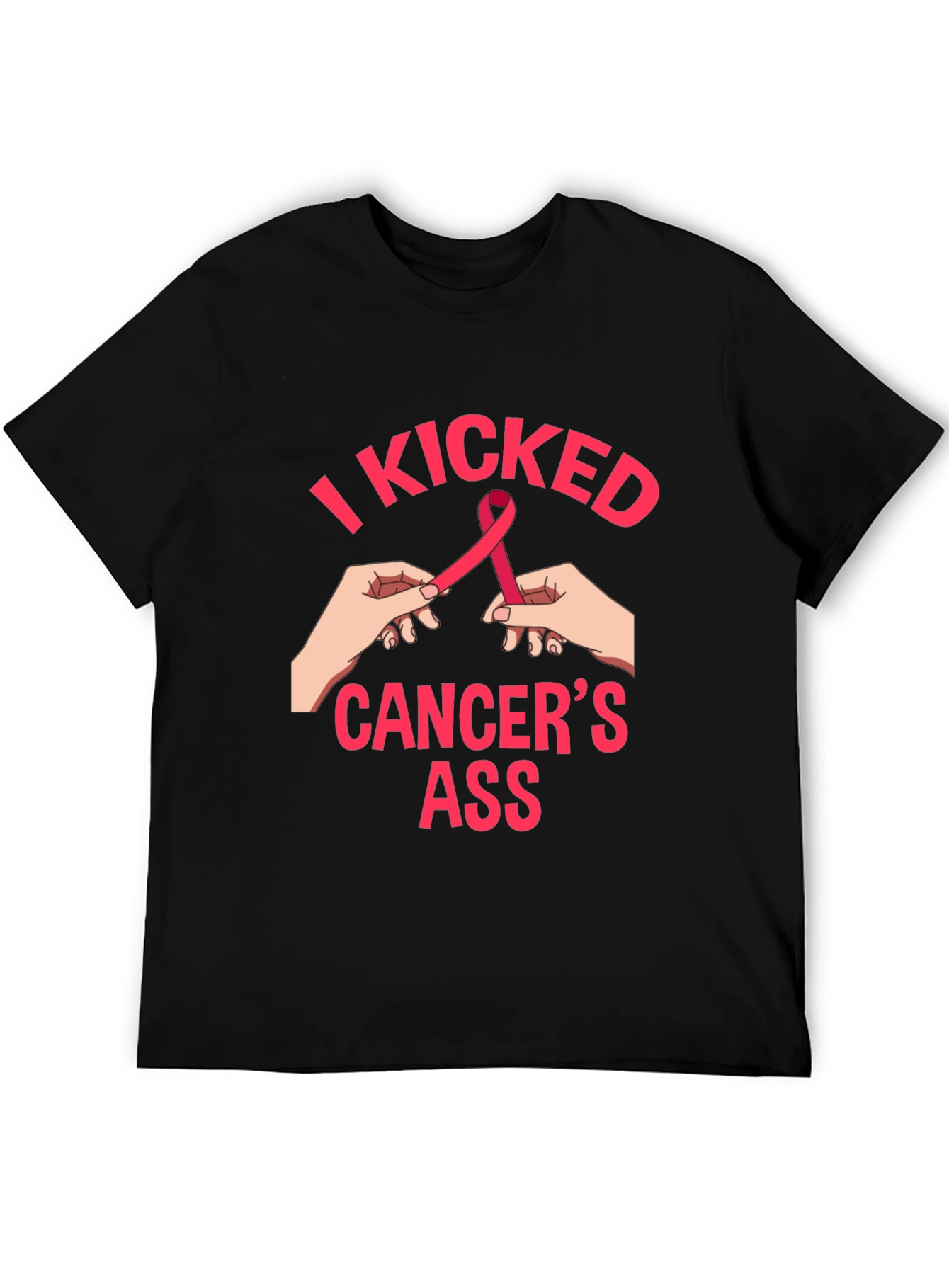 Black I Kicked Cancer's Ass Graphic Tee view 5