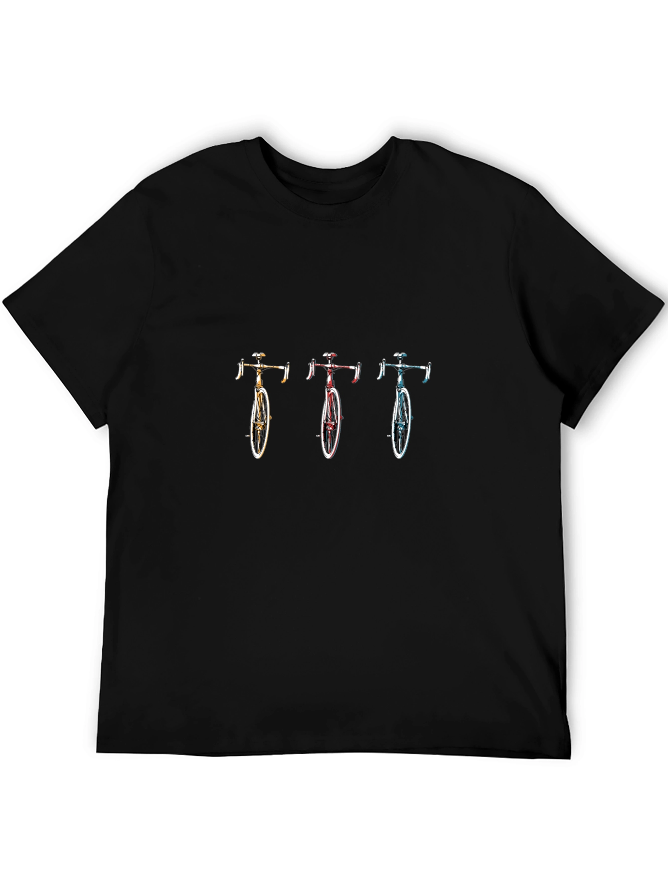 Black Bicycle Trio Graphic Tee - Stylish Unisex Black T-Shirt view 5