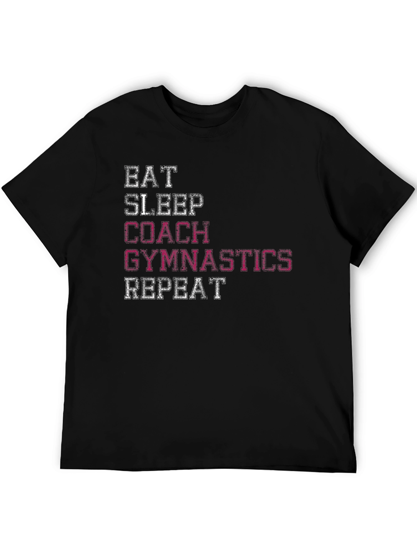 Black Gymnastics Coach Graphic Tee - Eat Sleep Repeat view 5