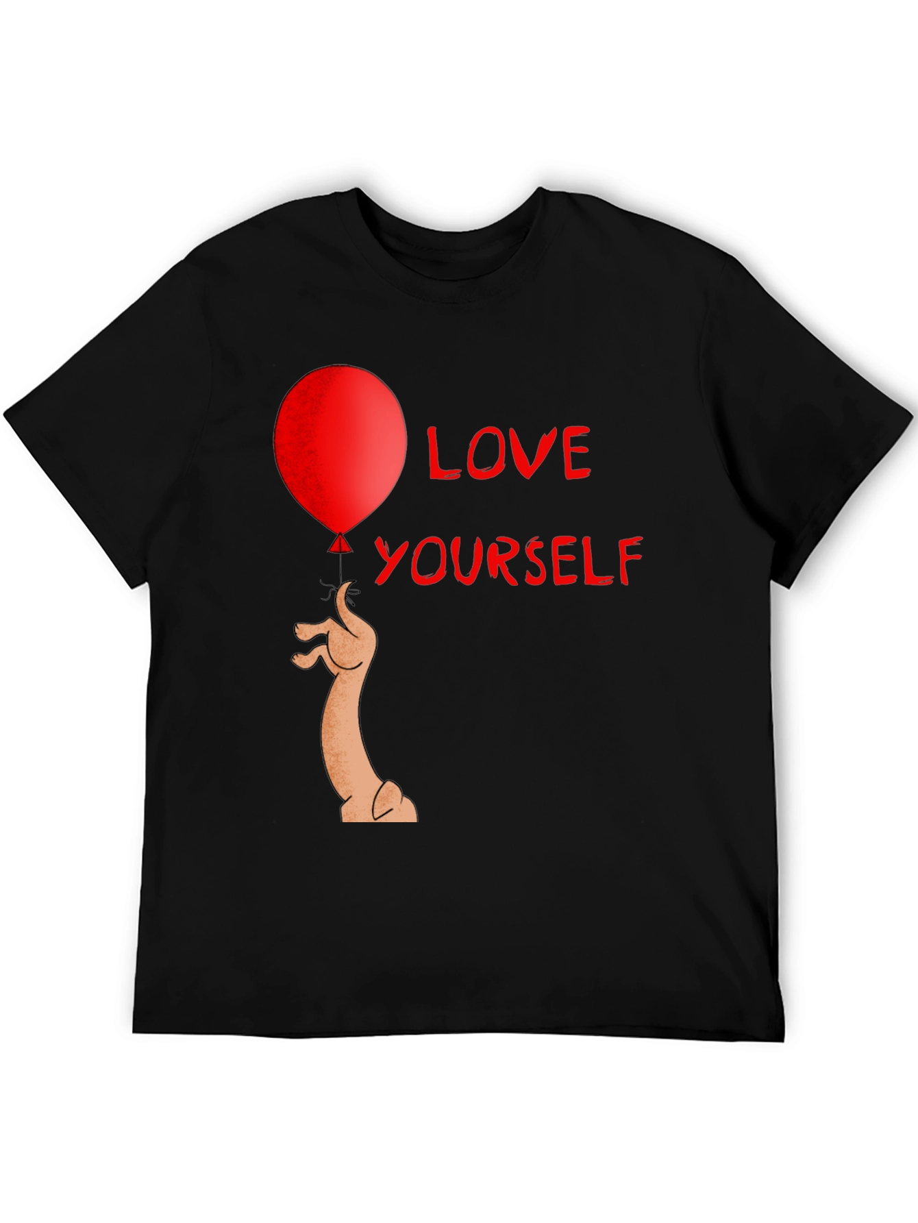 Black Love Yourself Balloon T-Shirt Funny Graphic Tee view 5