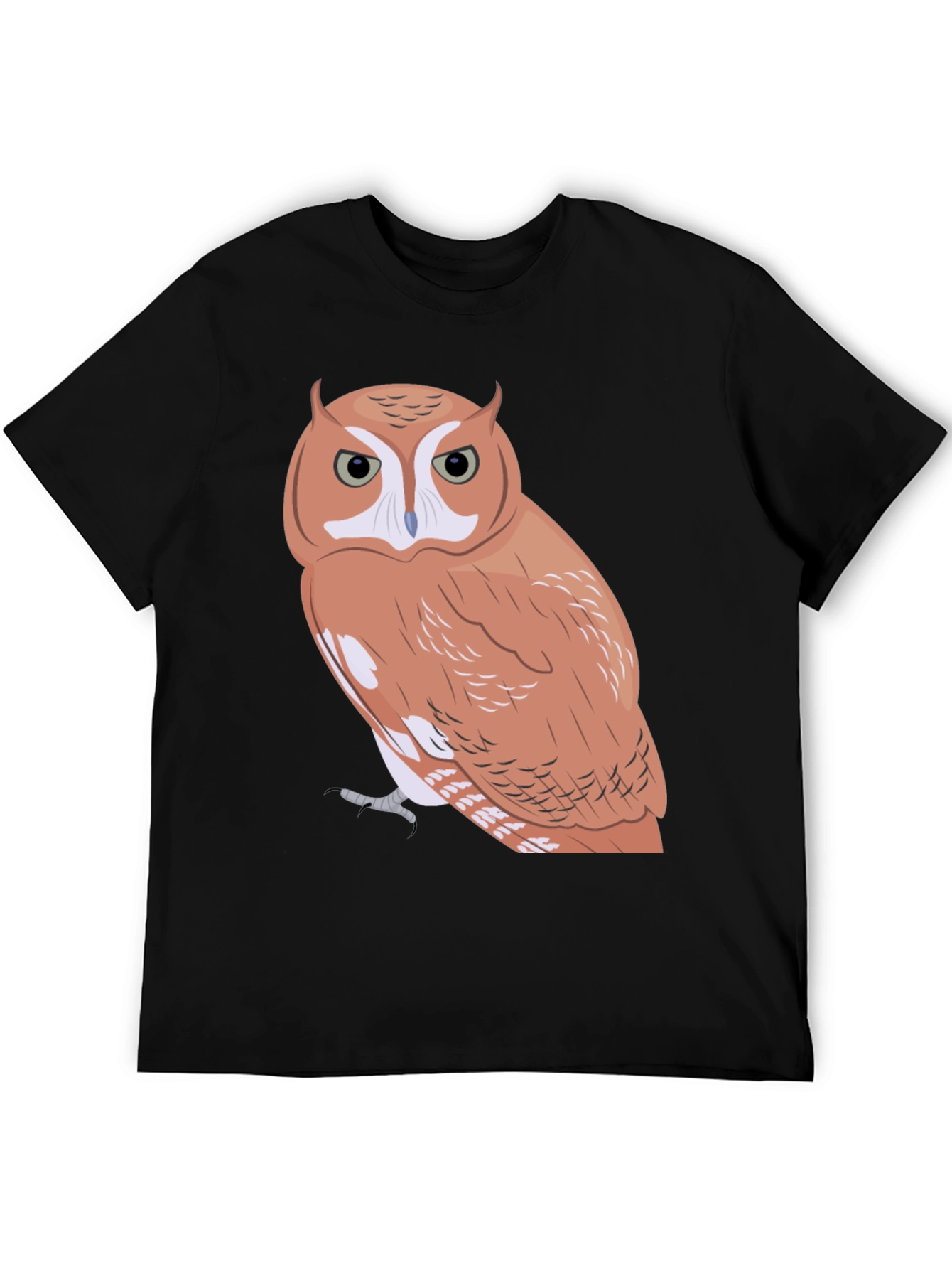 Black Owl Graphic Tee - Men's Black Cotton Blend T-Shirt view 5
