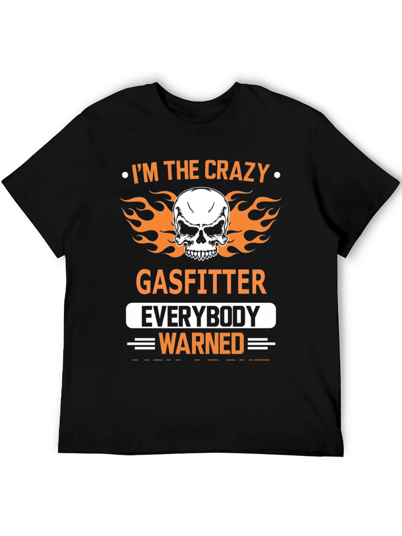 Black Crazy Gasfitter Skull Graphic T-Shirt view 5