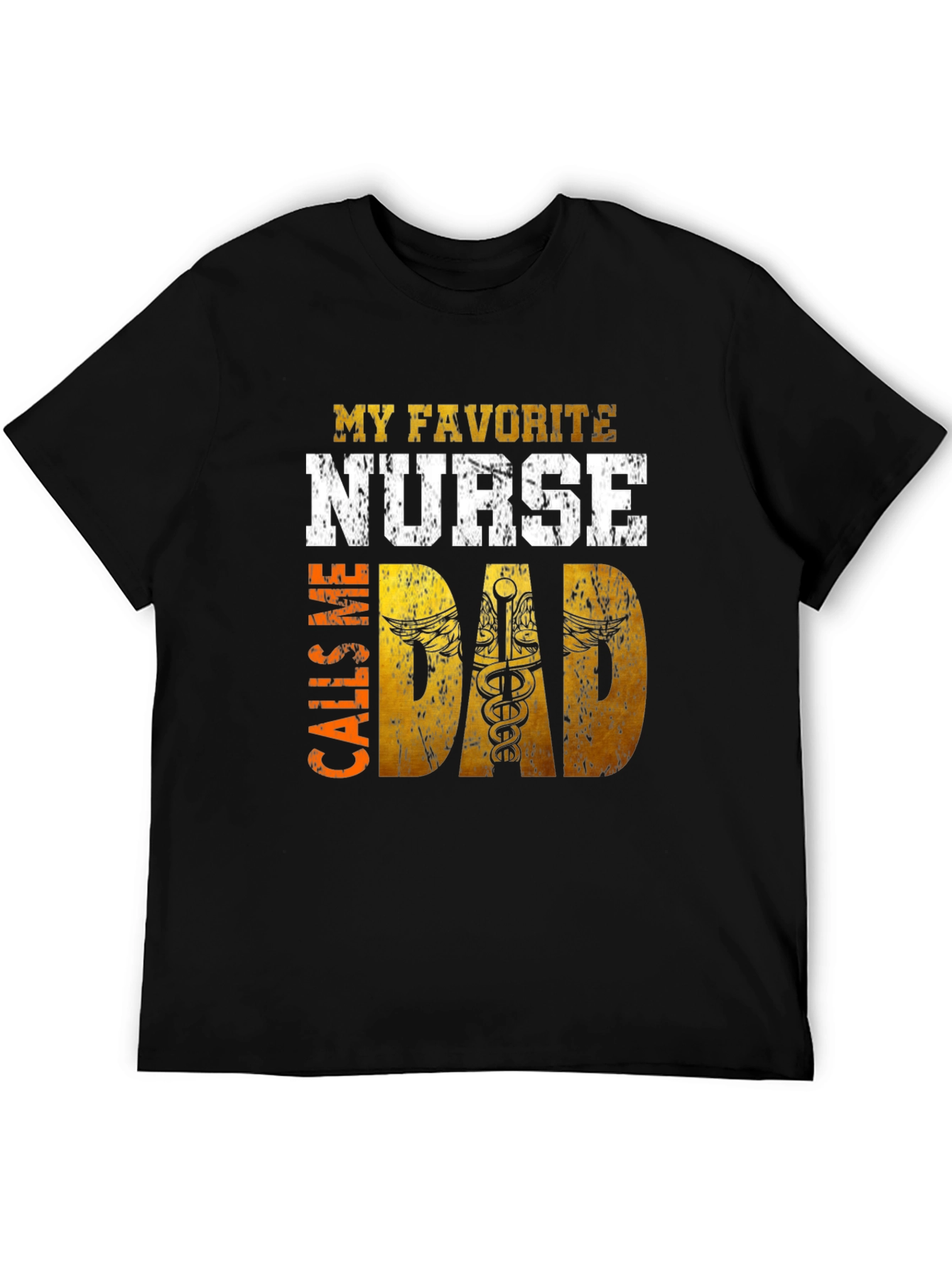 Black My Favorite Nurse Calls Me Dad Graphic T-Shirt view 5