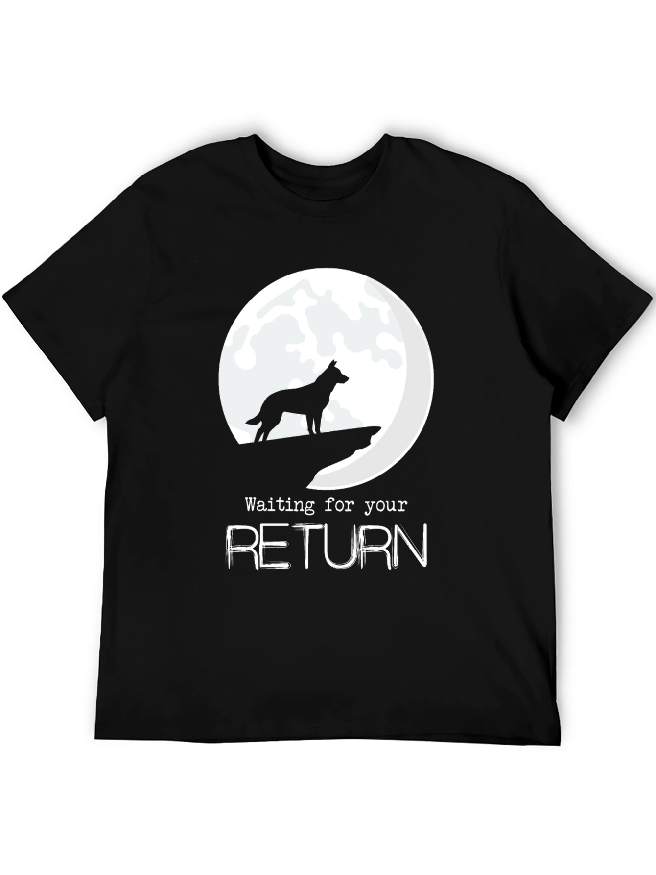 Black Waiting for Your Return Black T-Shirt view 5