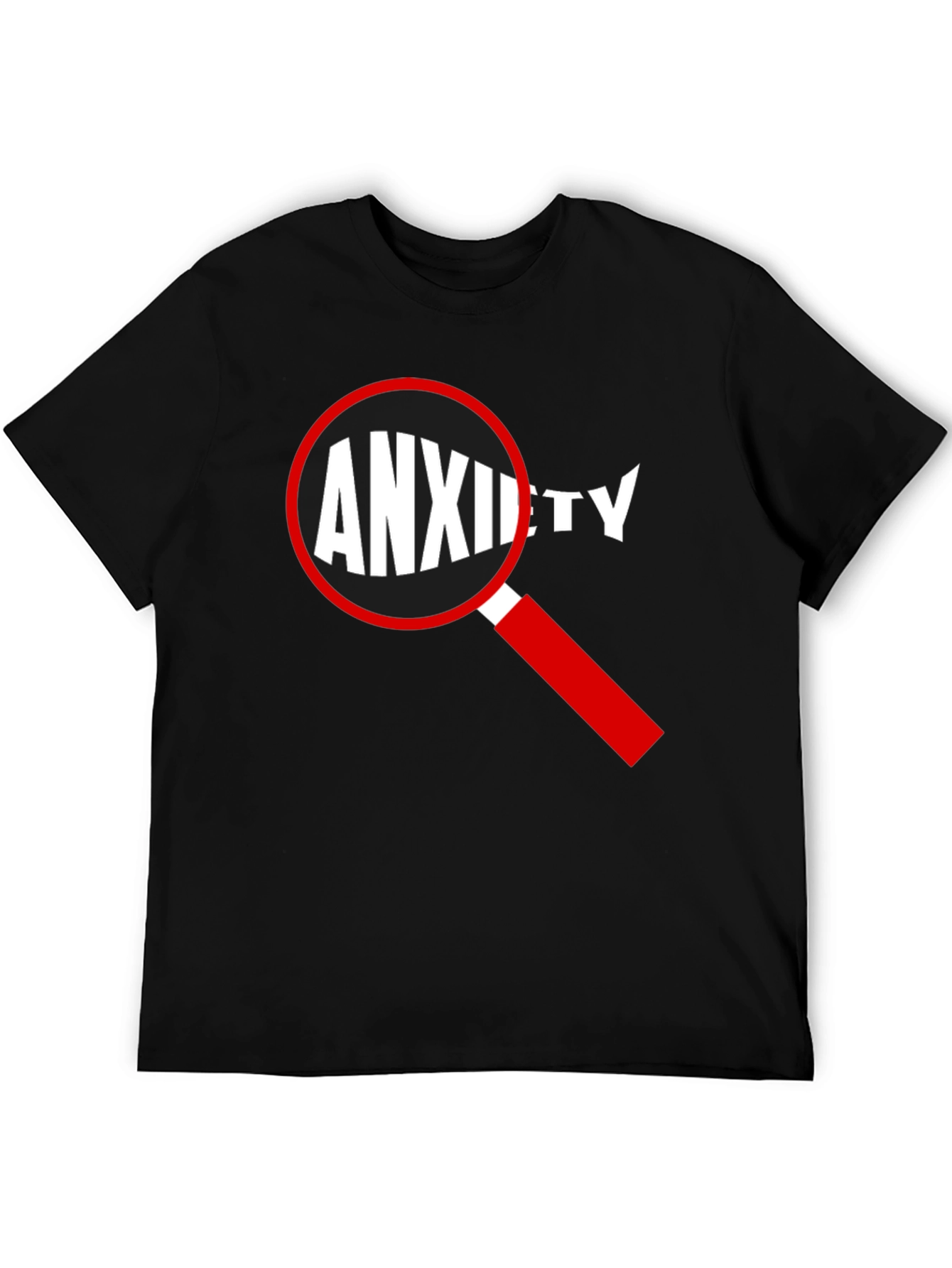 Black Anxiety Magnified T-Shirt - Black Cotton Tee view 5
