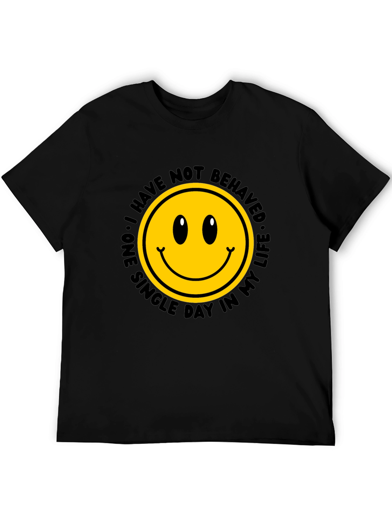 Black Smiley Face Graphic Tee - Mischief Managed! view 5