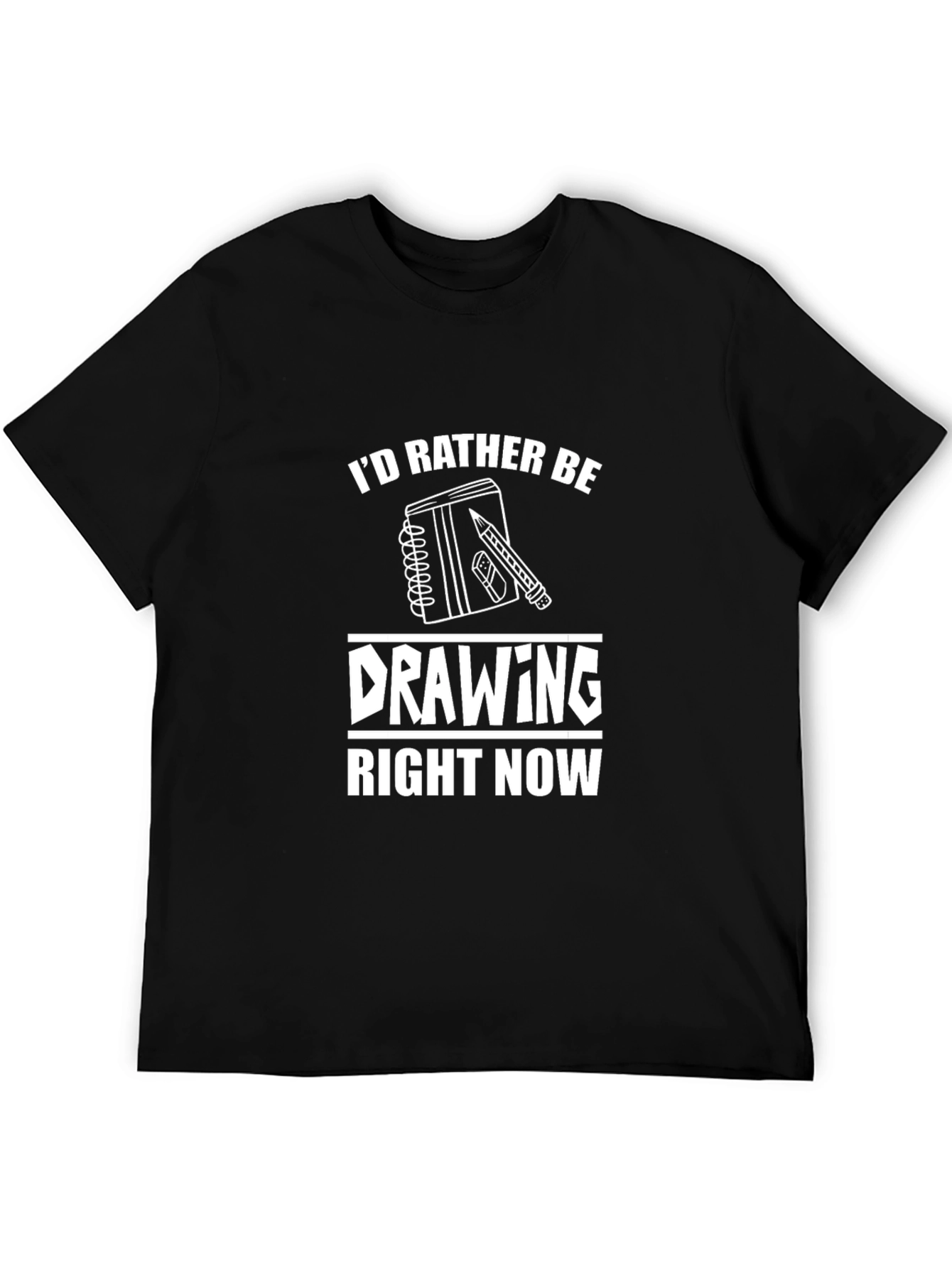 Black I'd Rather Be Drawing Graphic Tee view 5