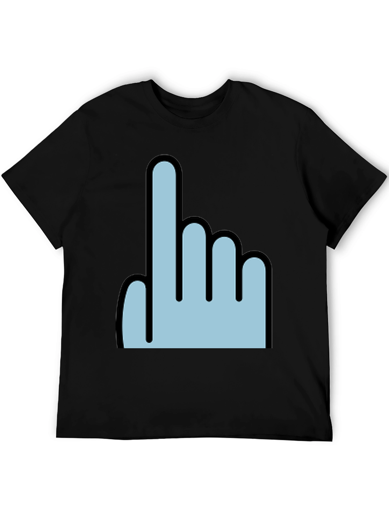 Black Pointing Finger Graphic Tee - Trendy Black T-Shirt view 5