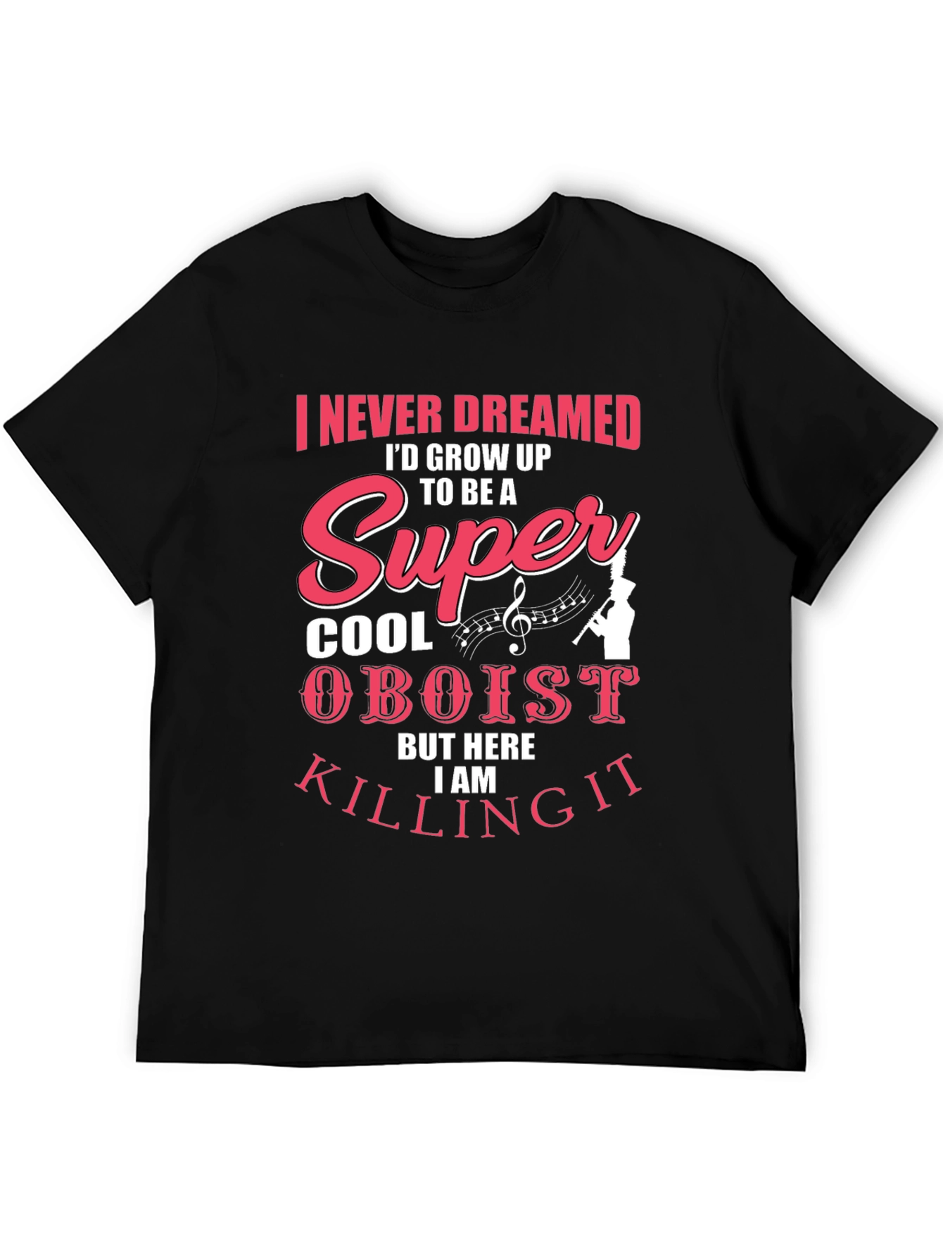 Black Super Cool Oboist Tee - Music Lover's T-Shirt view 5