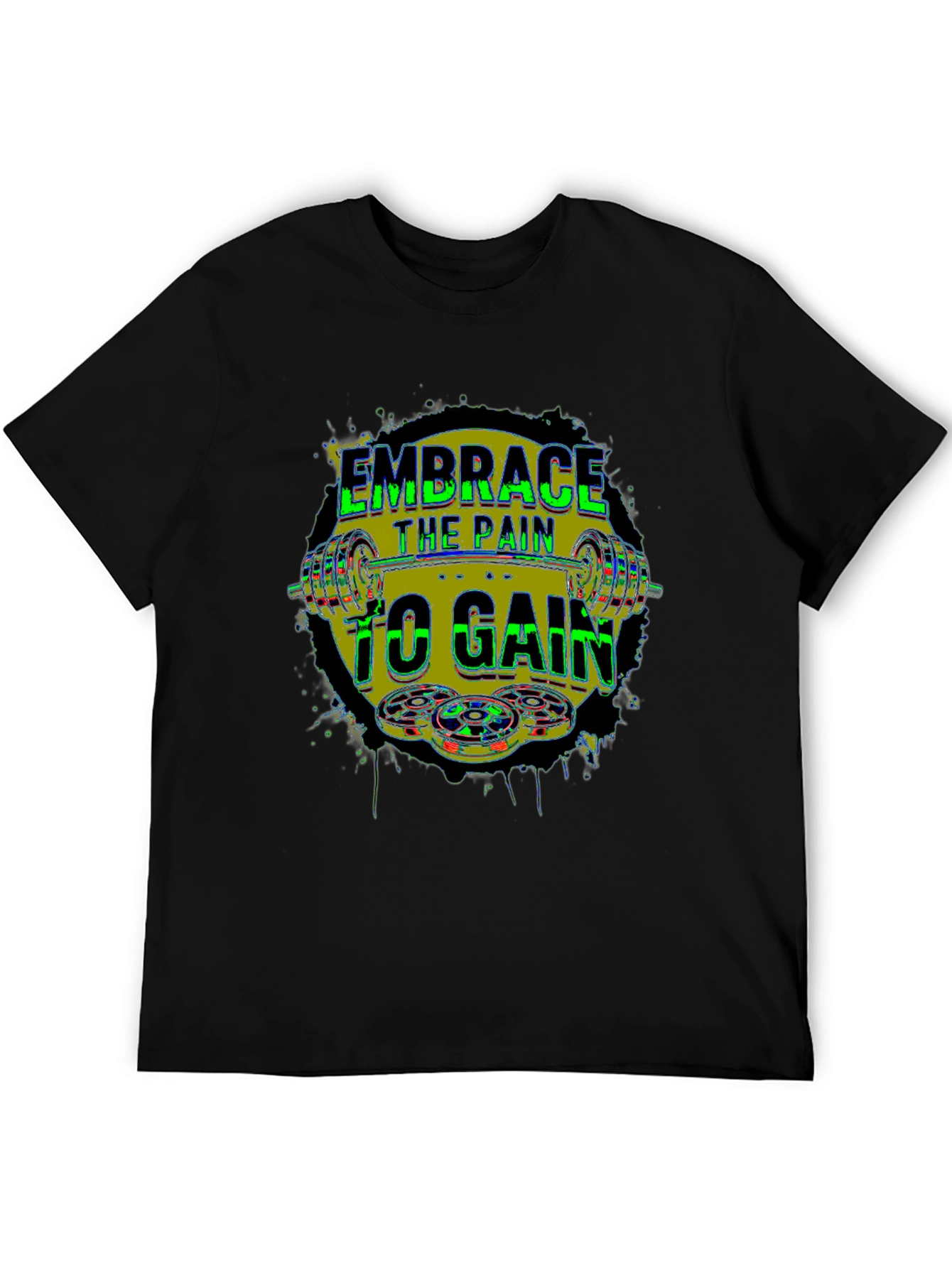 Black Embrace the Pain to Gain Fitness T-Shirt view 5