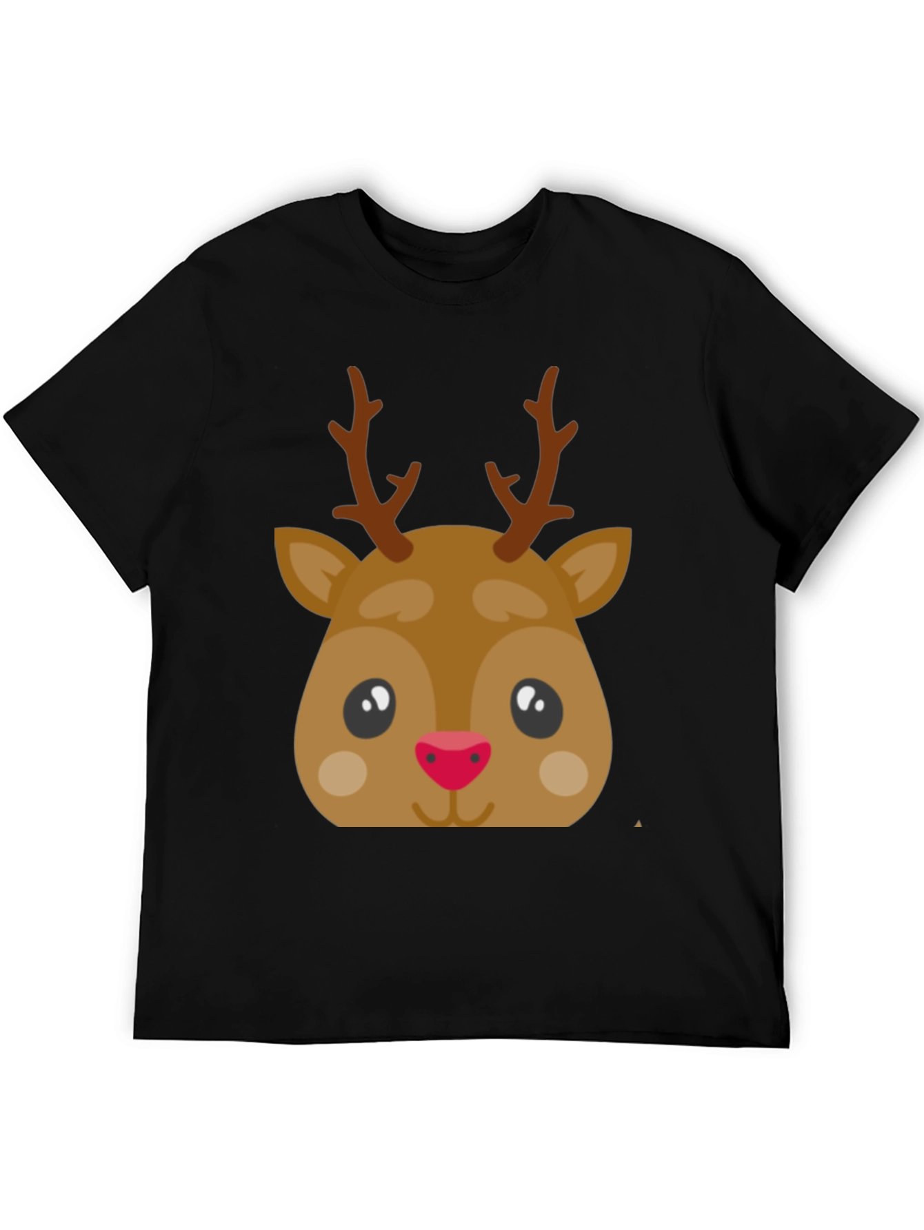 Black Festive Reindeer Graphic Tee - Holiday Fun! view 5