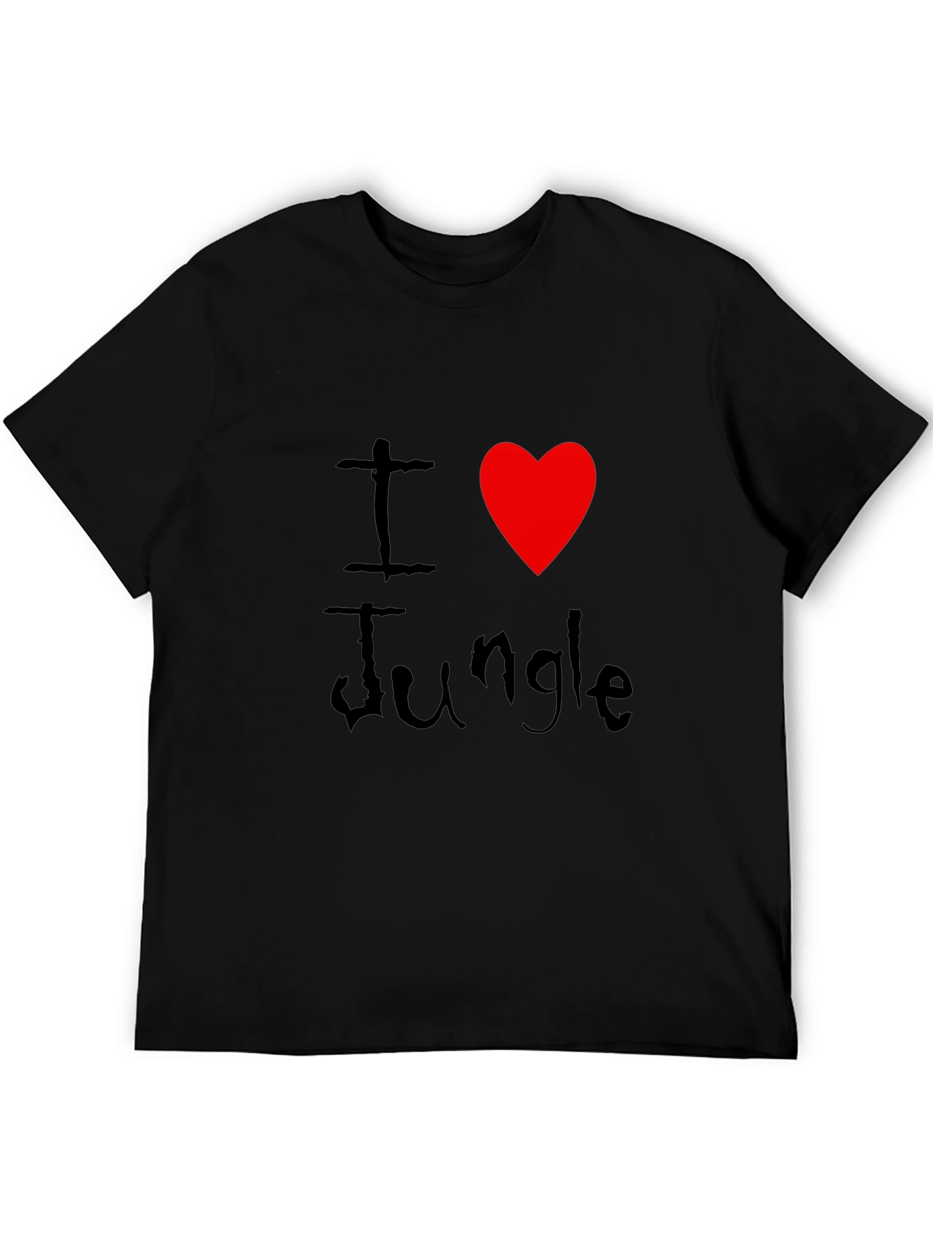 Black I Love Jungle Black Graphic Tee Shirt view 5