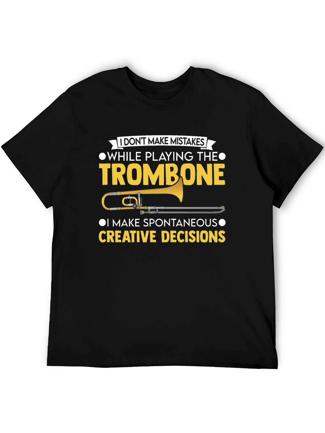Black Trombone Player Funny Graphic T-Shirt view 5