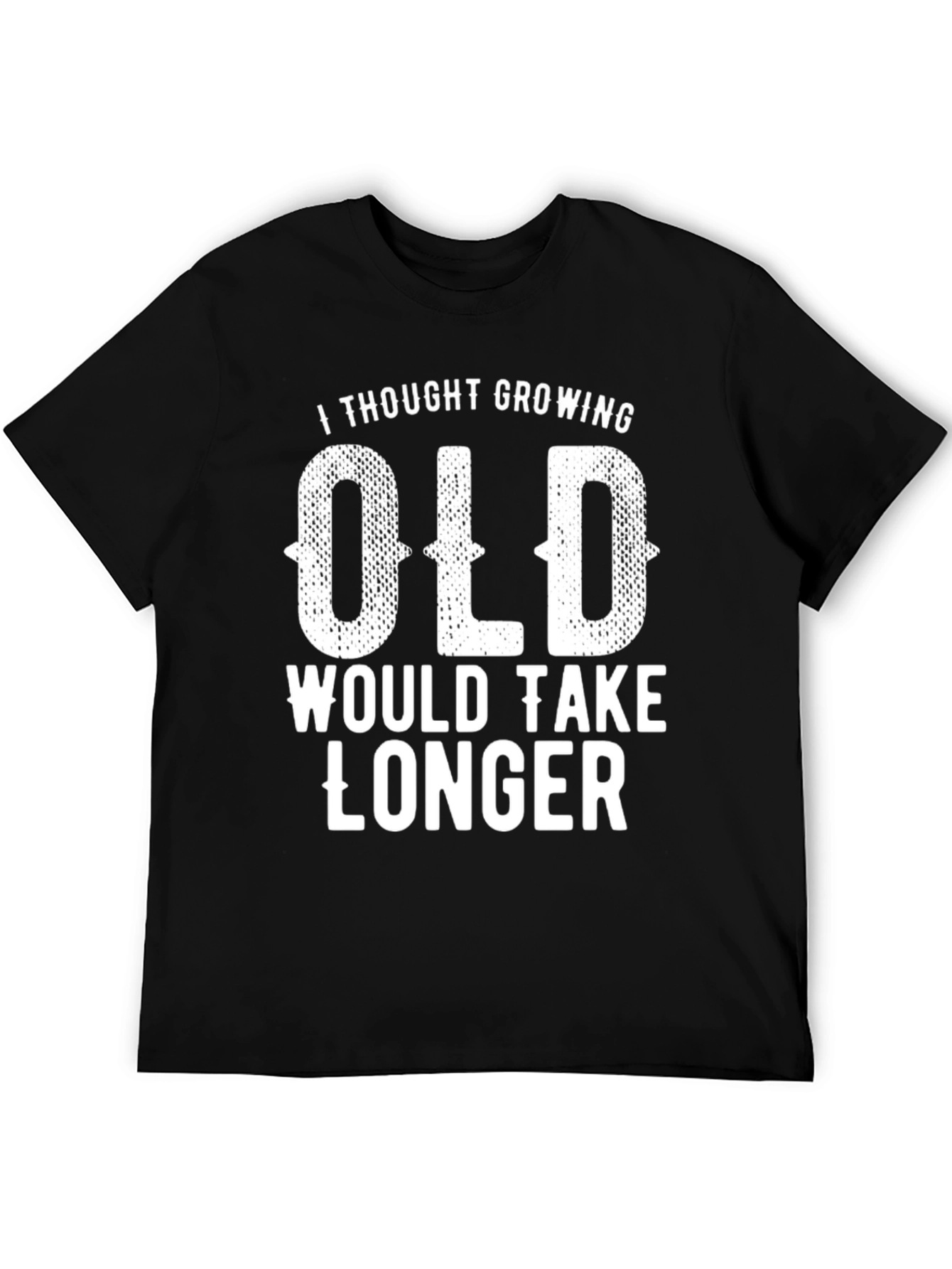 Black Funny 'Growing Old' Graphic T-Shirt view 5