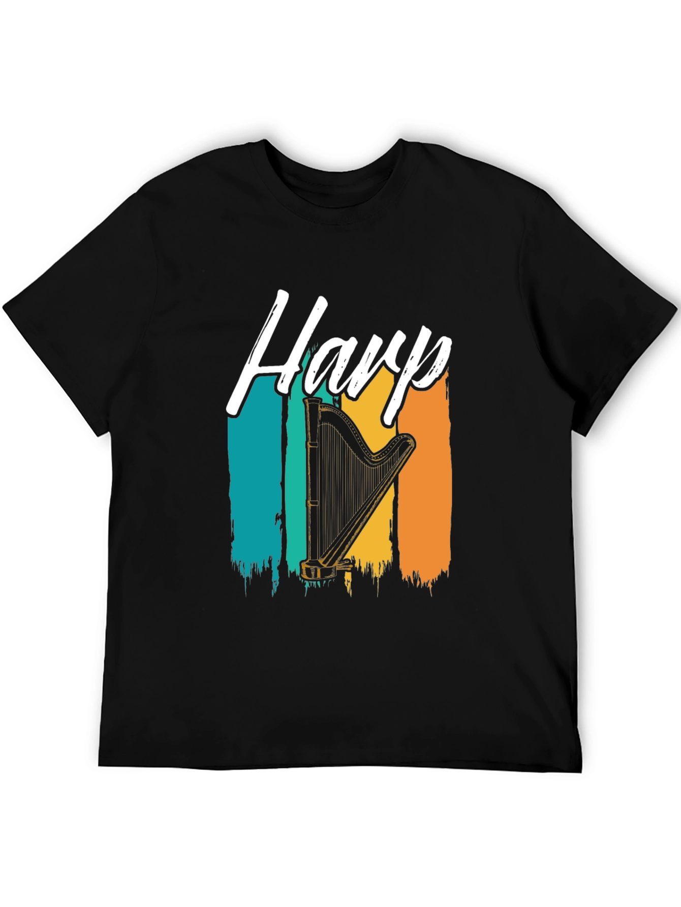 Black Harp Retro Style Graphic T-Shirt view 5