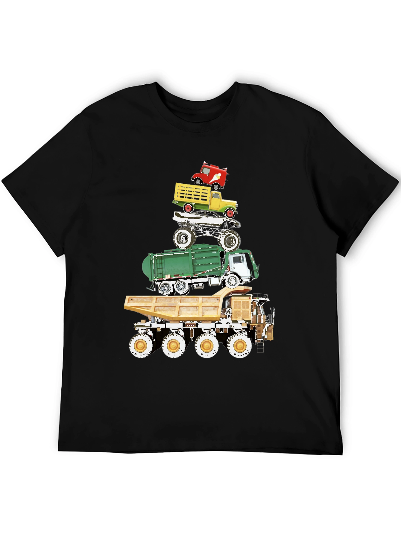 Black Truck Stack Graphic Tee - Fun Novelty Design view 5