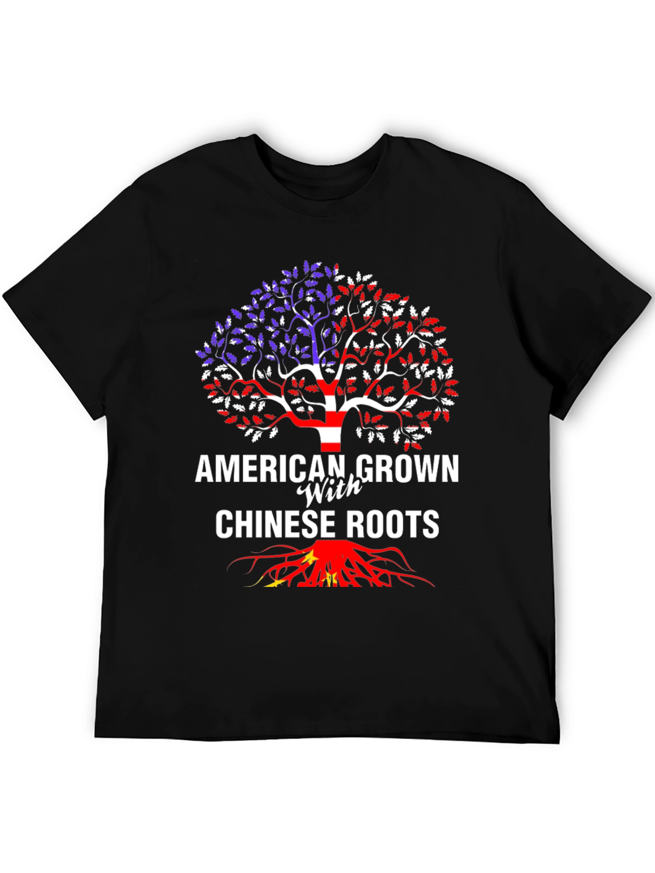 Black American Grown with Chinese Roots T-Shirt view 5