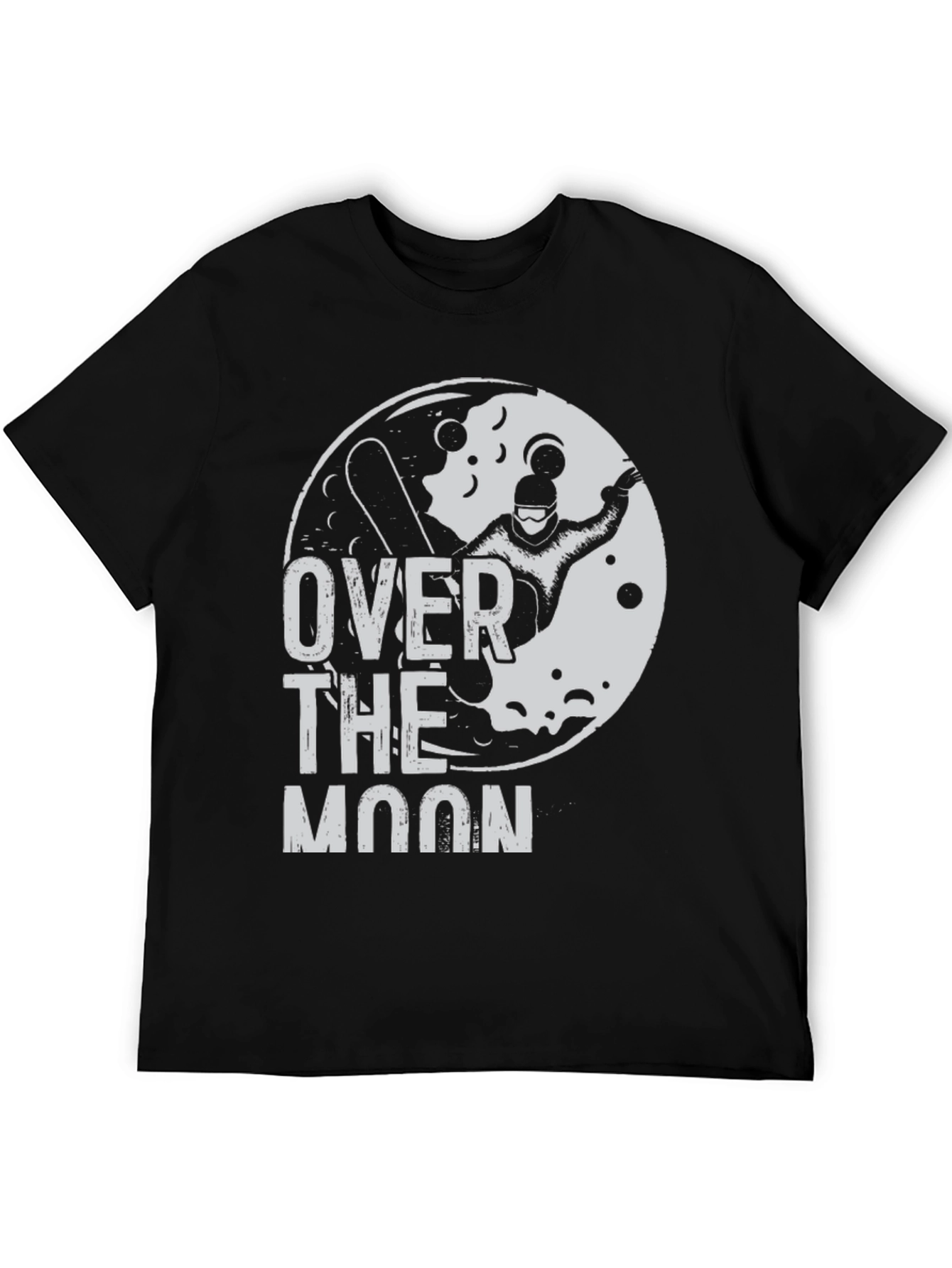Black Over The Moon Graphic T-Shirt - Black Cotton Tee view 5