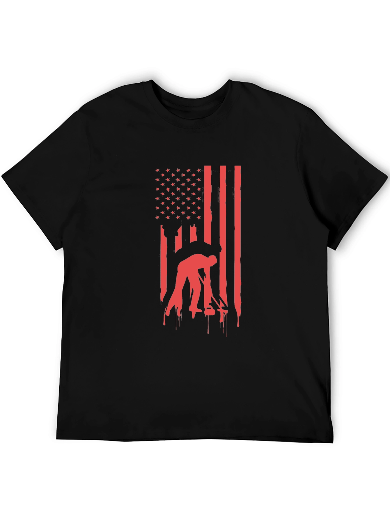 Black American Flag Welder T-Shirt - Patriotic Welding Tee view 5