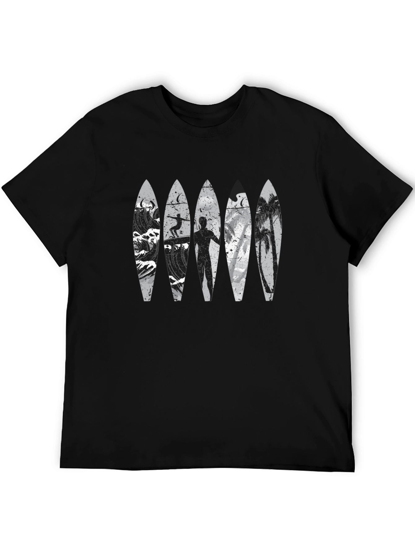 Black Surfboard Graphic Tee - Coastal Lifestyle view 5