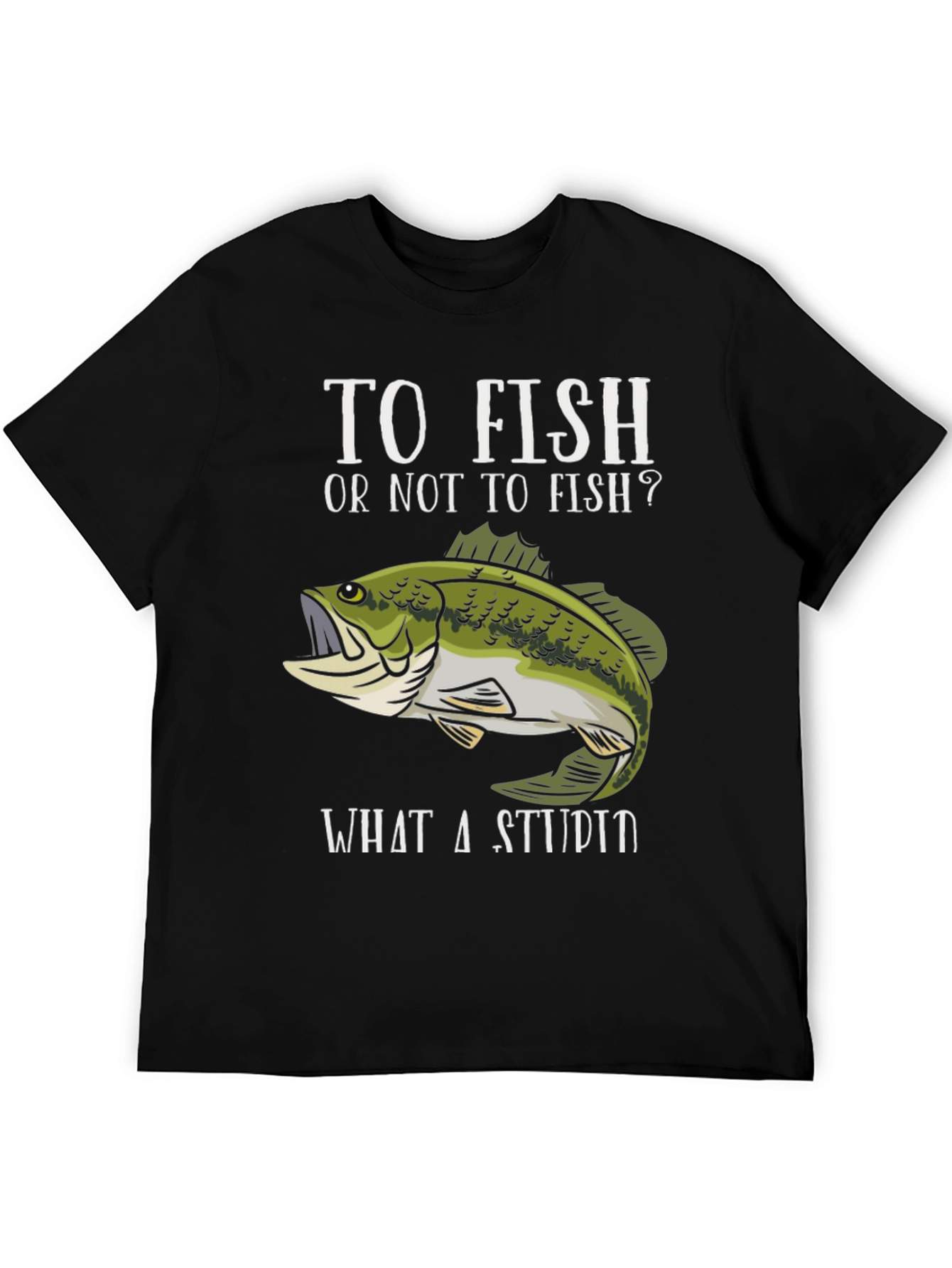 Black To Fish Or Not To Fish Funny Fishing T-Shirt view 5
