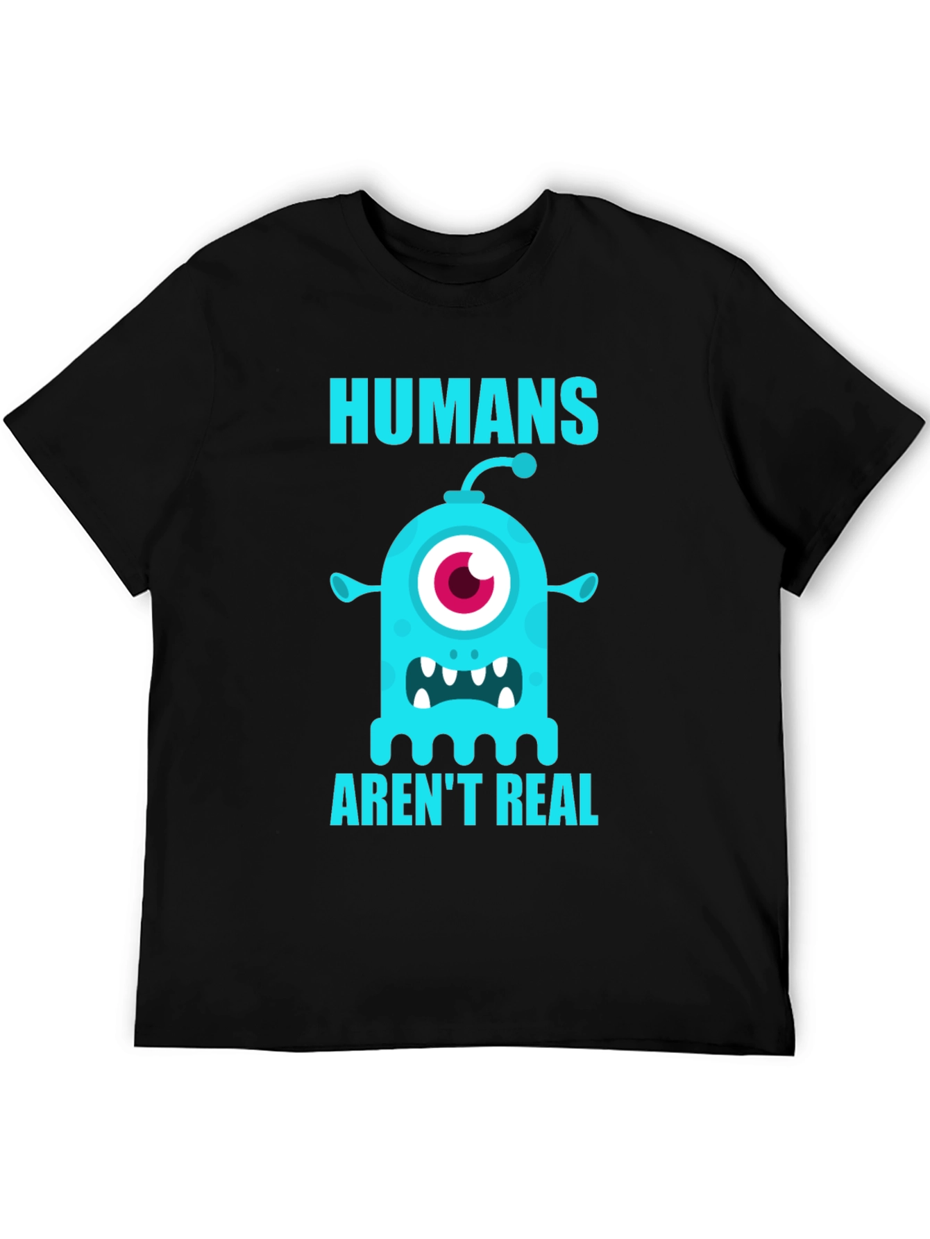 Black Humans Aren't Real Monster Graphic T-Shirt view 5
