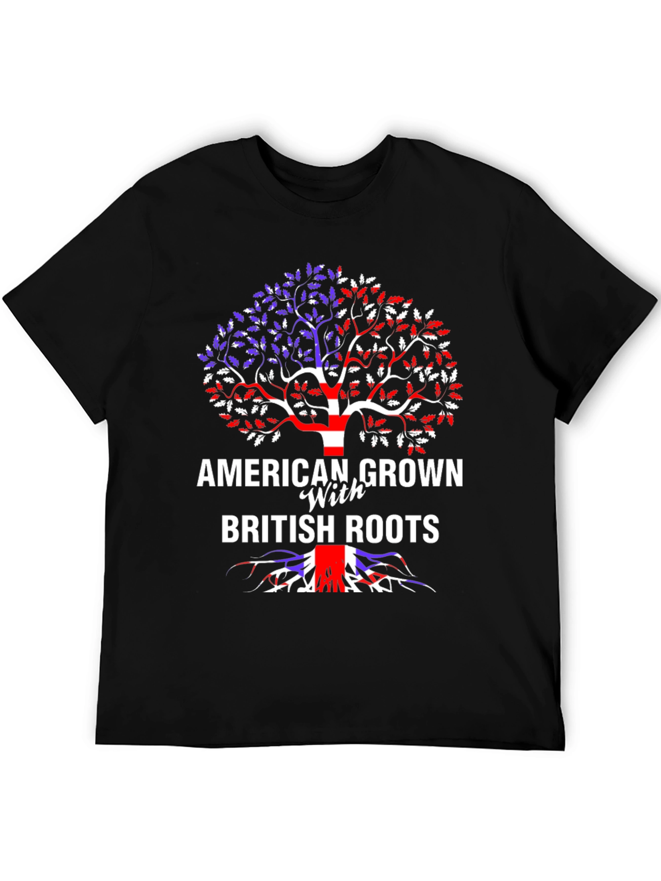 Black American Grown with British Roots Graphic Tee view 5