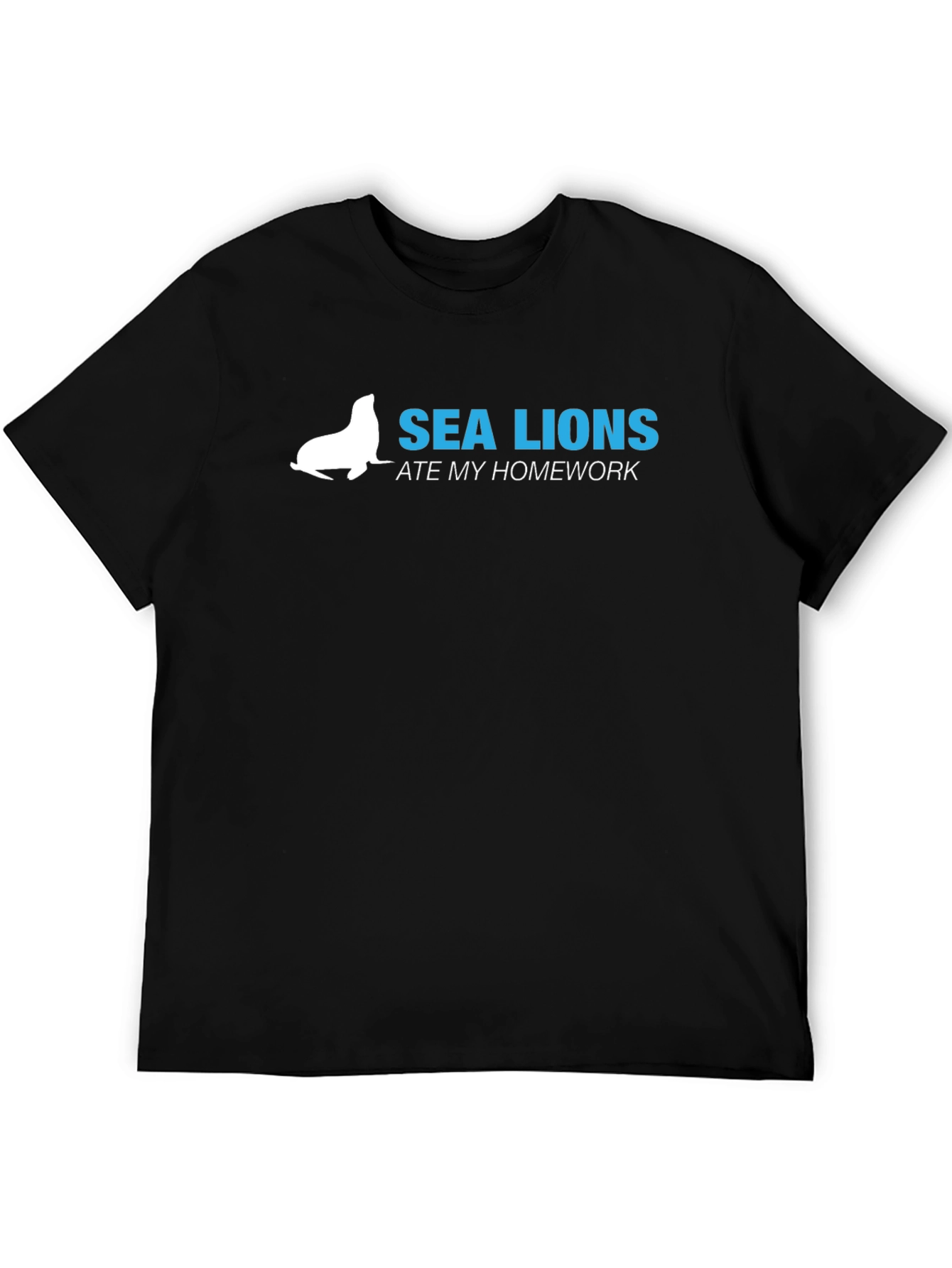 Black Sea Lions Ate My Homework Graphic Tee - Black view 5