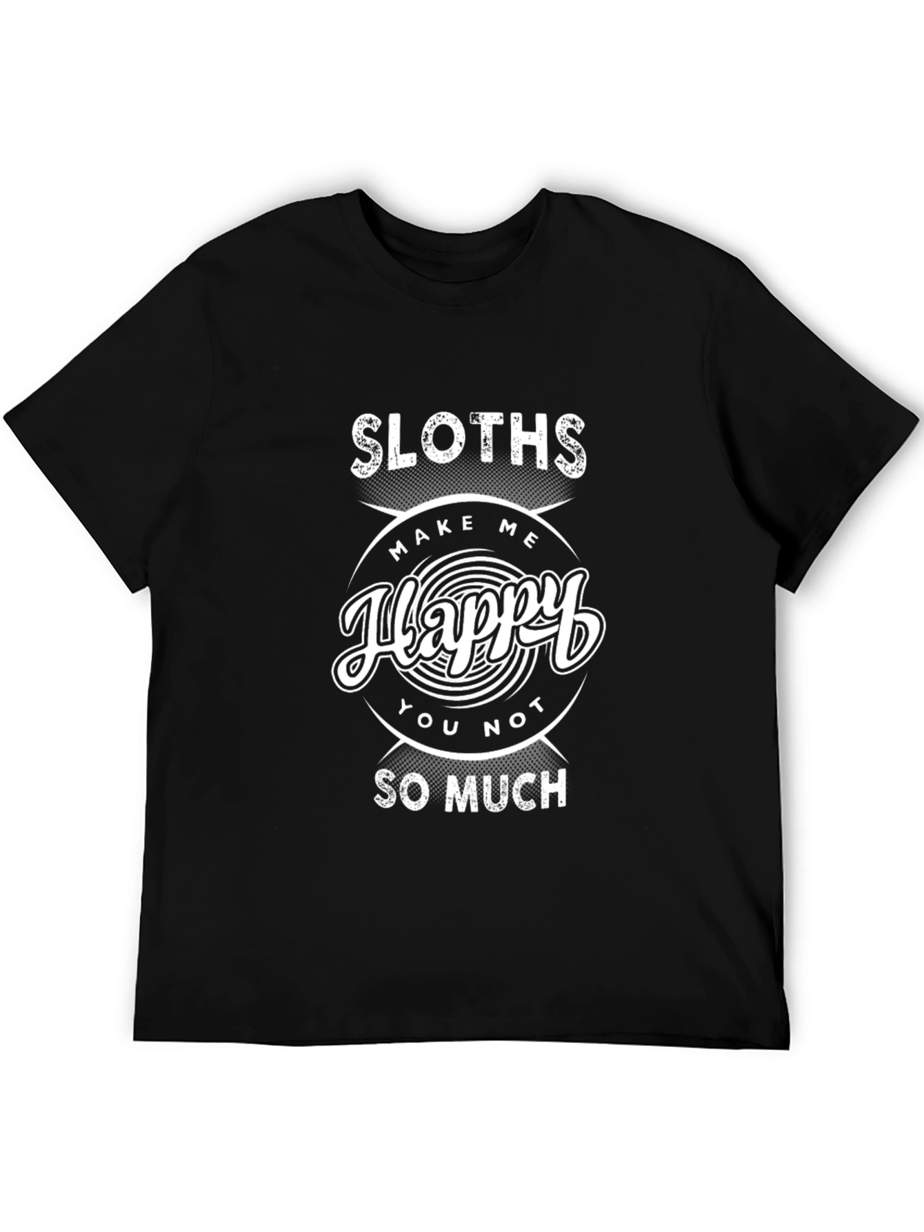 Black Sloths Make Me Happy T-Shirt Funny Graphic Tee view 5