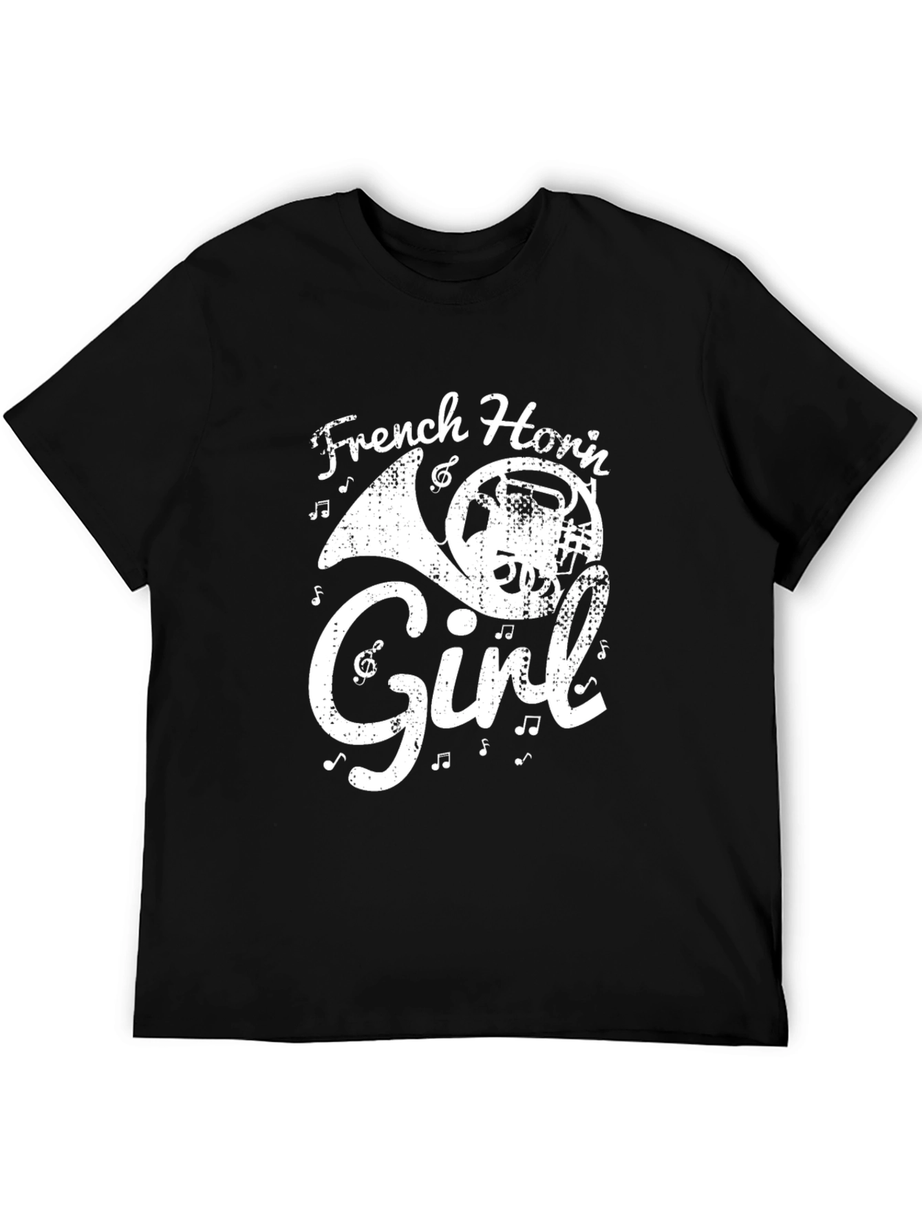 Black French Horn Girl Graphic Tee view 5